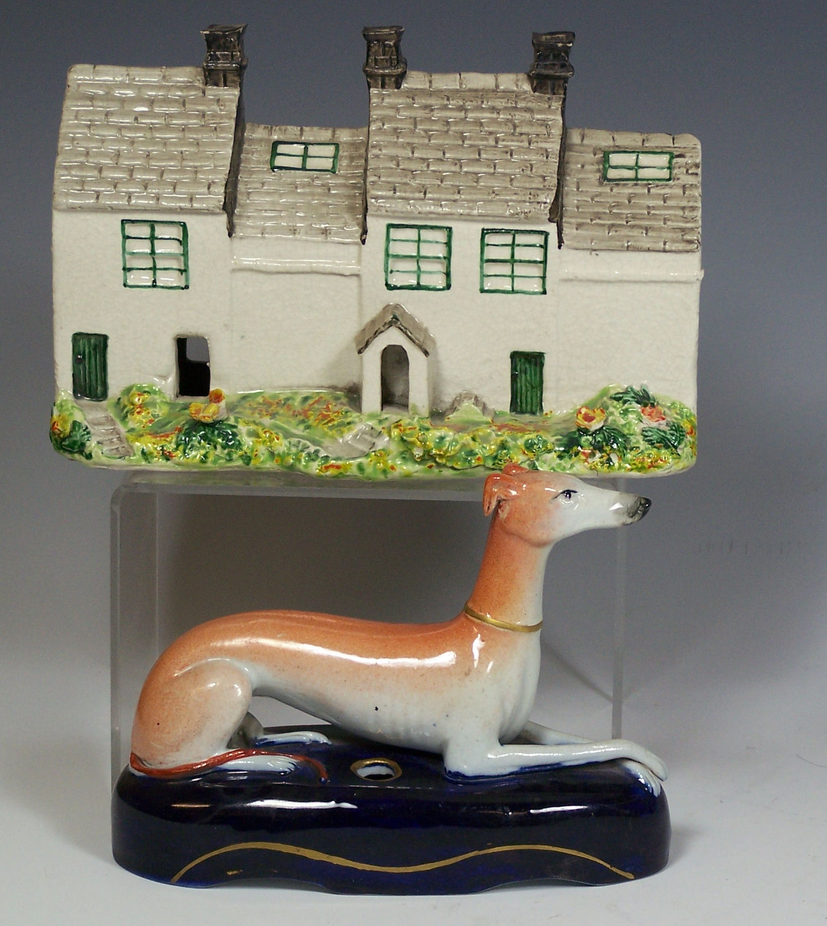 A Leeds pottery model of a terraced house