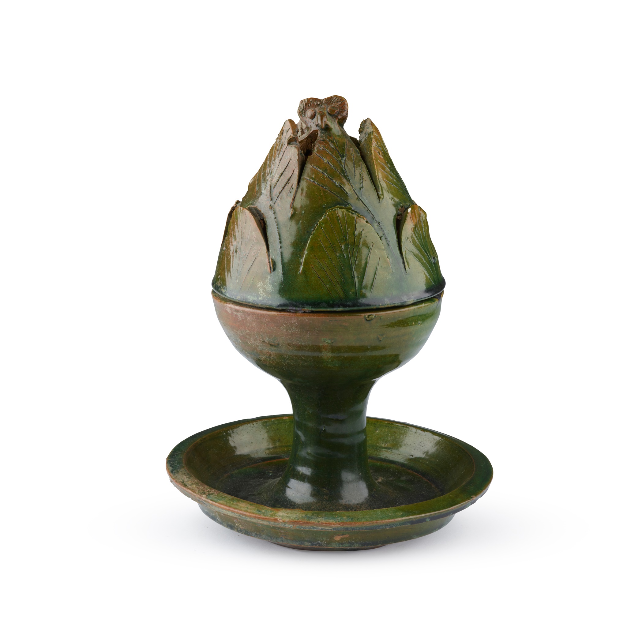 GREEN-GLAZED POTTERY INCENSE BURNER, BOSHANLU