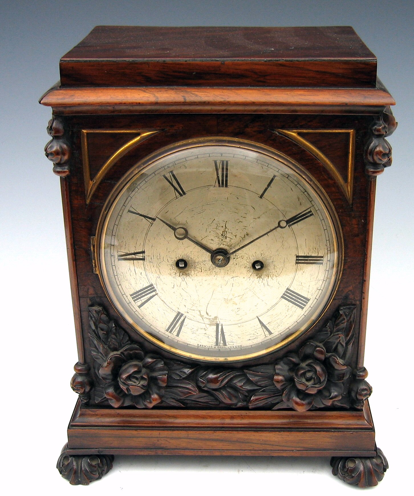 A Regency rosewood cased mantel clock,
