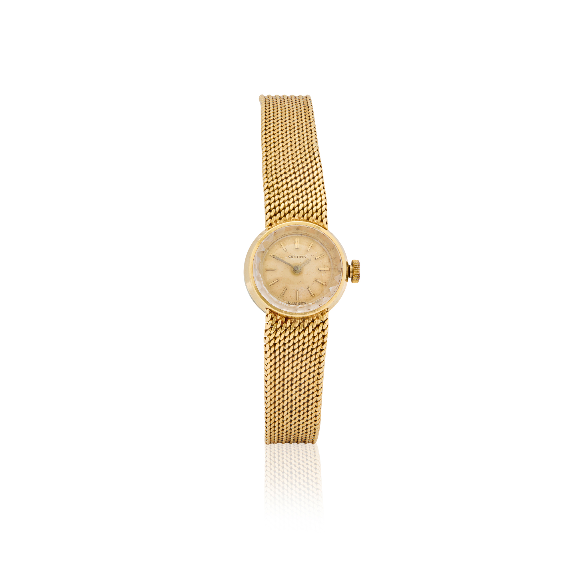 Certina. A Ladies 18k gold mechanical bracelet watch