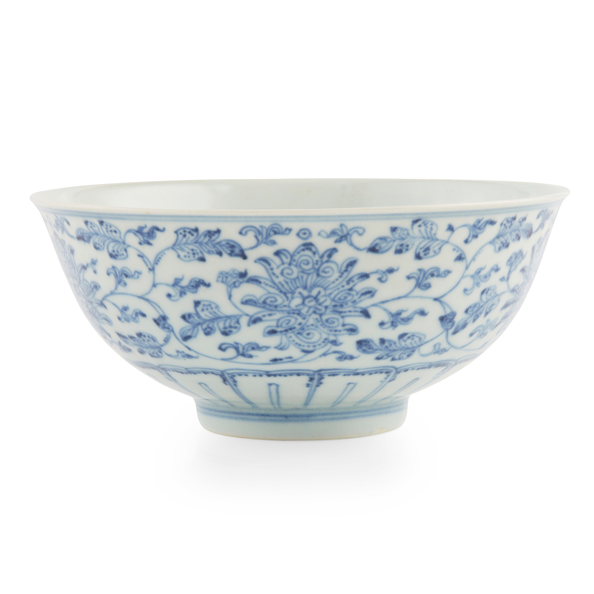 BLUE AND WHITE 'LOTUS' BOWL
