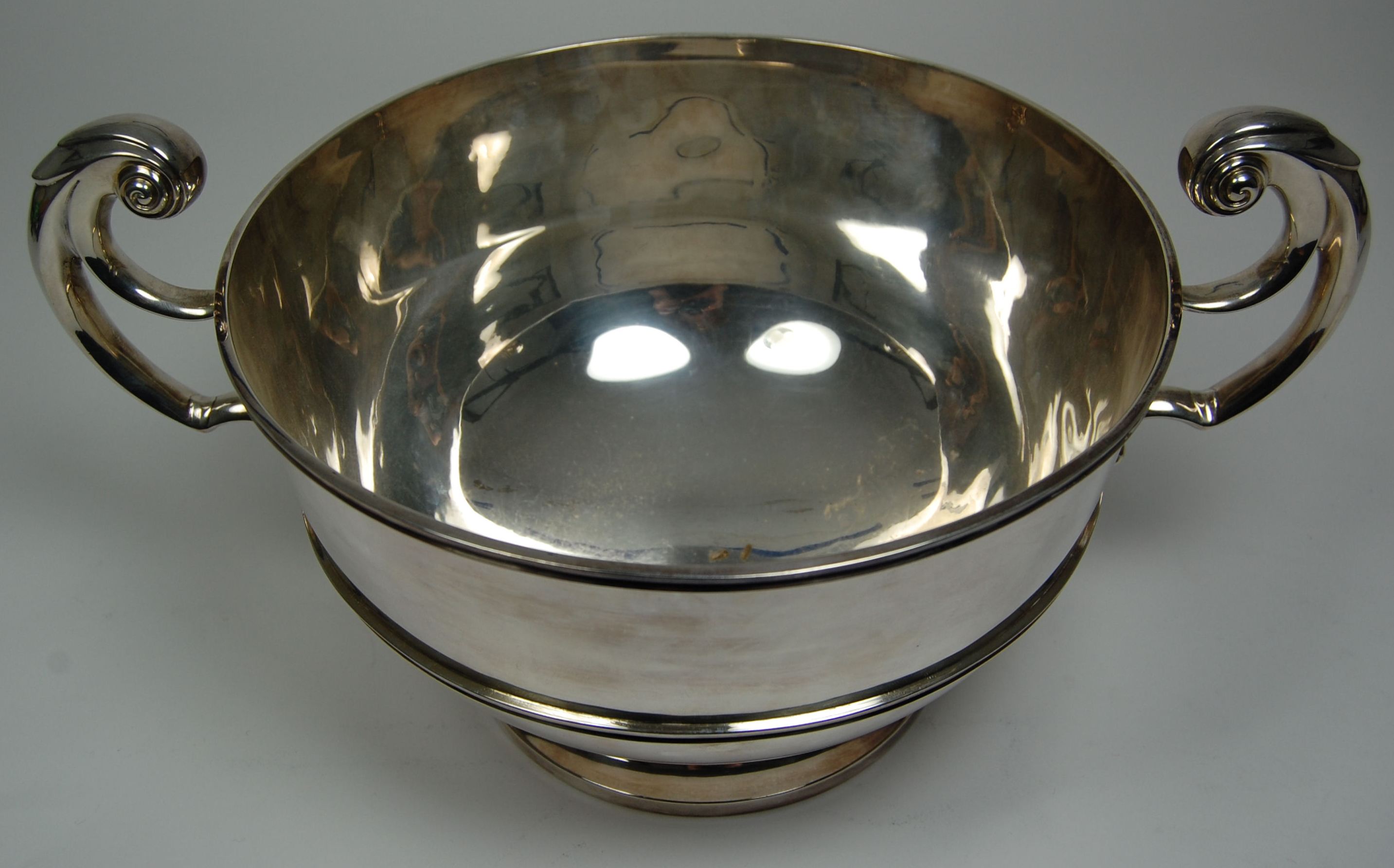 A Victorian silver punch bowl