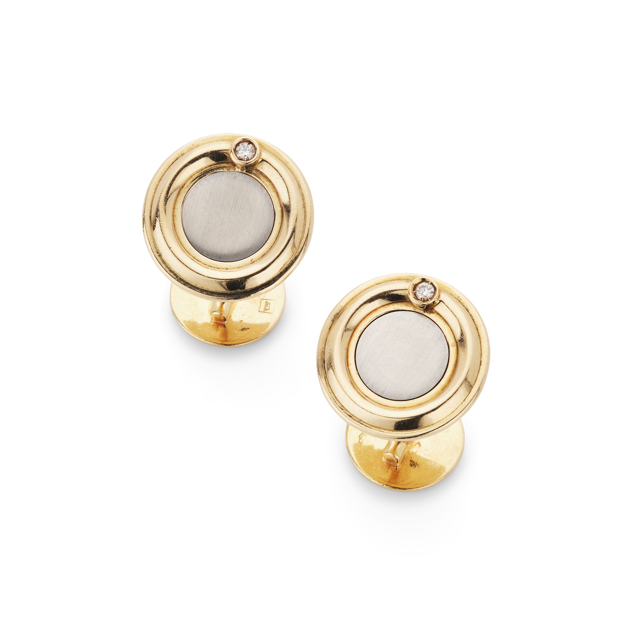 A pair of diamond cufflinks