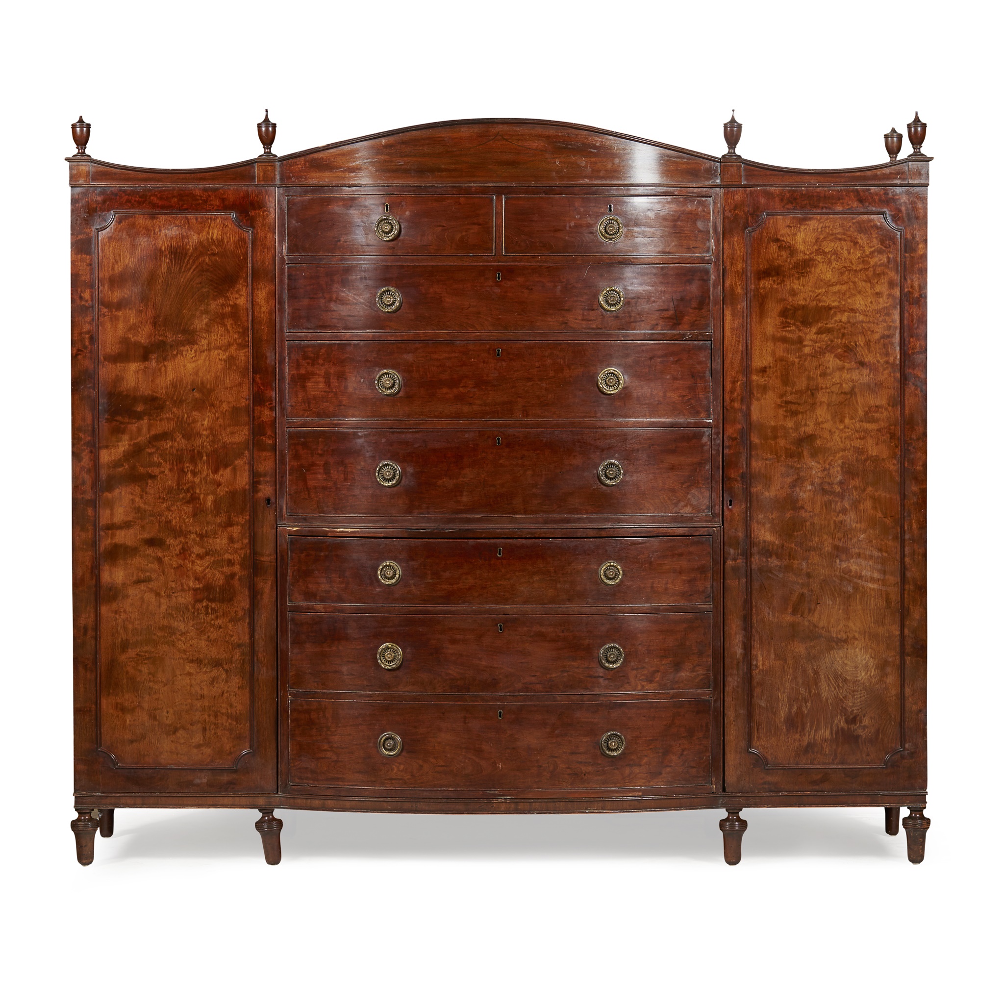 LATE GEORGE III MAHOGANY COMPACTUM WARDROBE