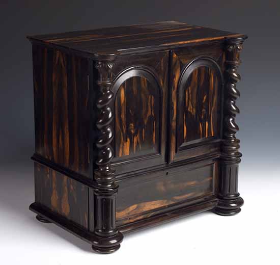 A 19th century coromandel veneered collectors cabinet