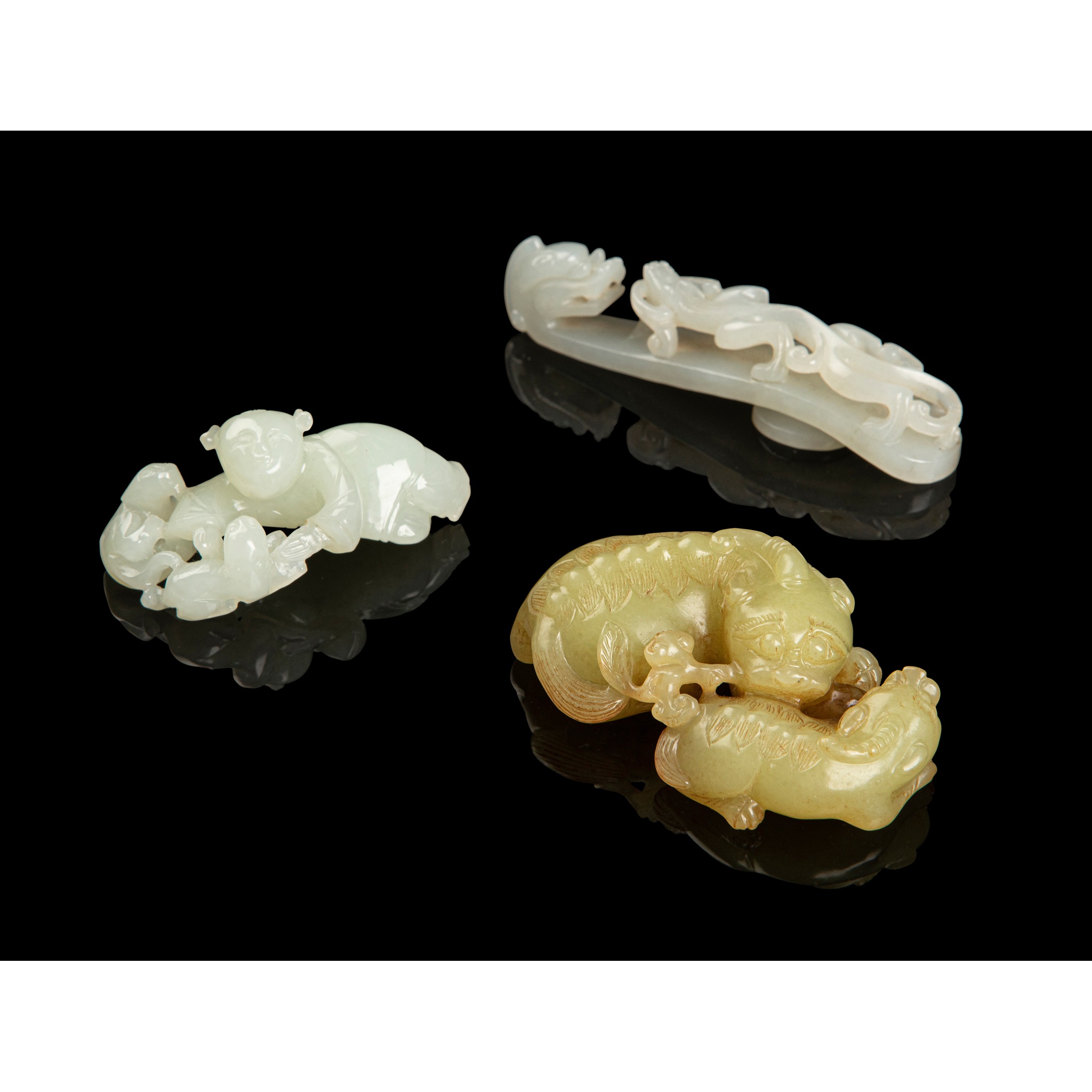 COLLECTION OF THREE JADE CARVINGS