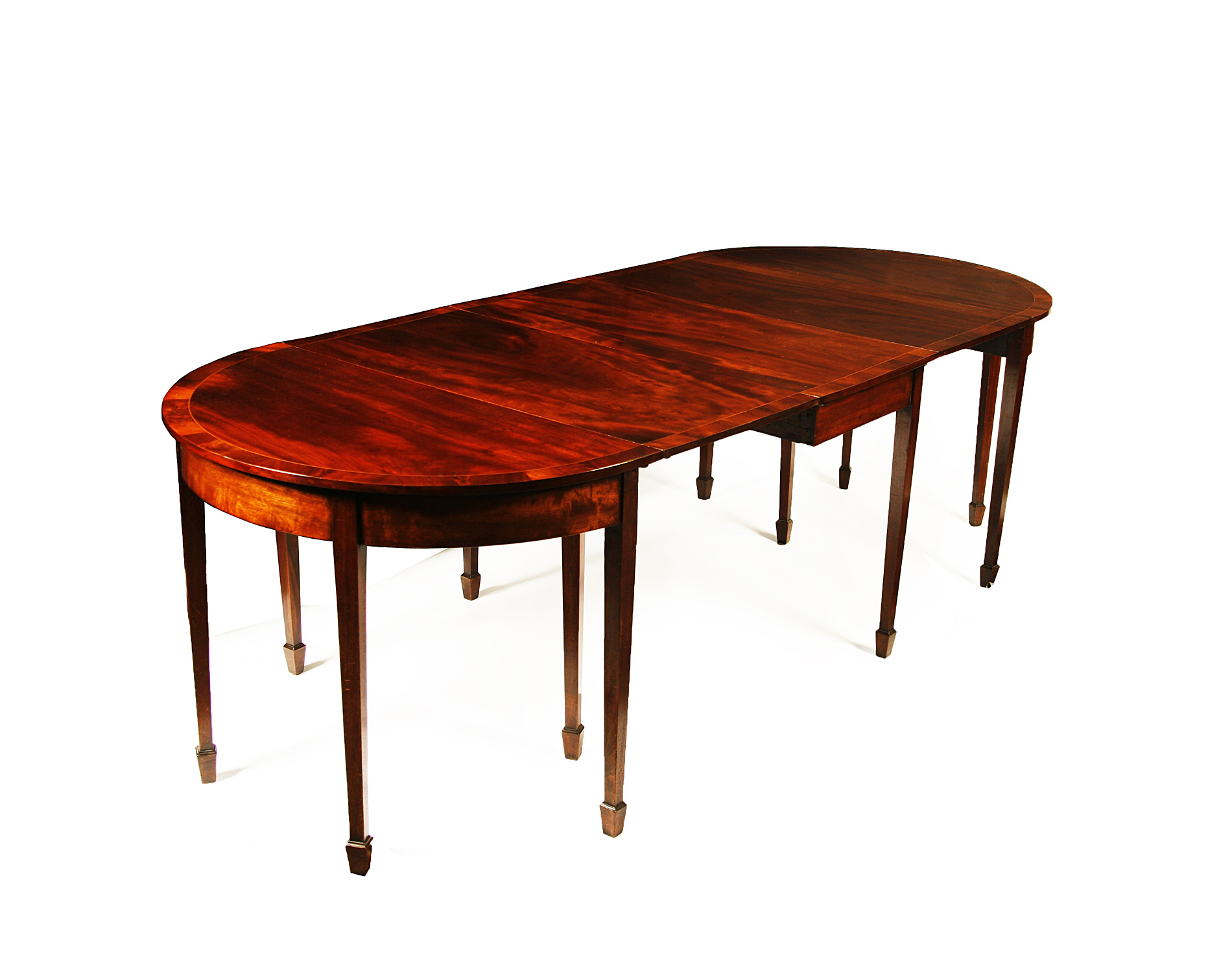 GEORGIAN STYLE MAHOGANY 'D' END DINING TABLE
