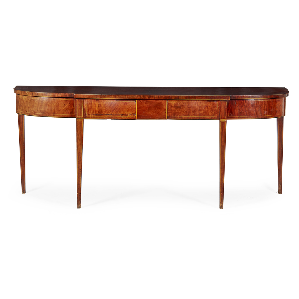 GEORGE III MAHOGANY BREAKFRONT SERVING TABLE