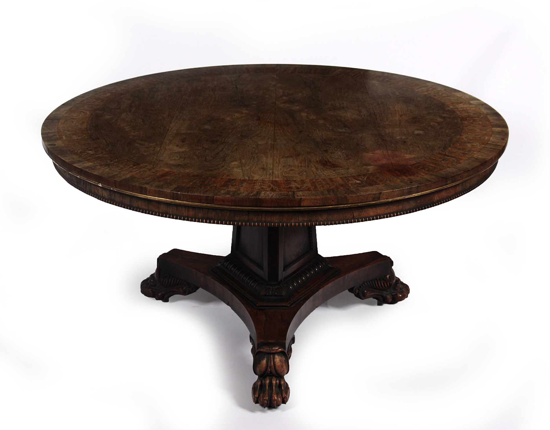 FINE GEORGE IV ROSEWOOD AND MARQUETRY BREAKFAST TABLE