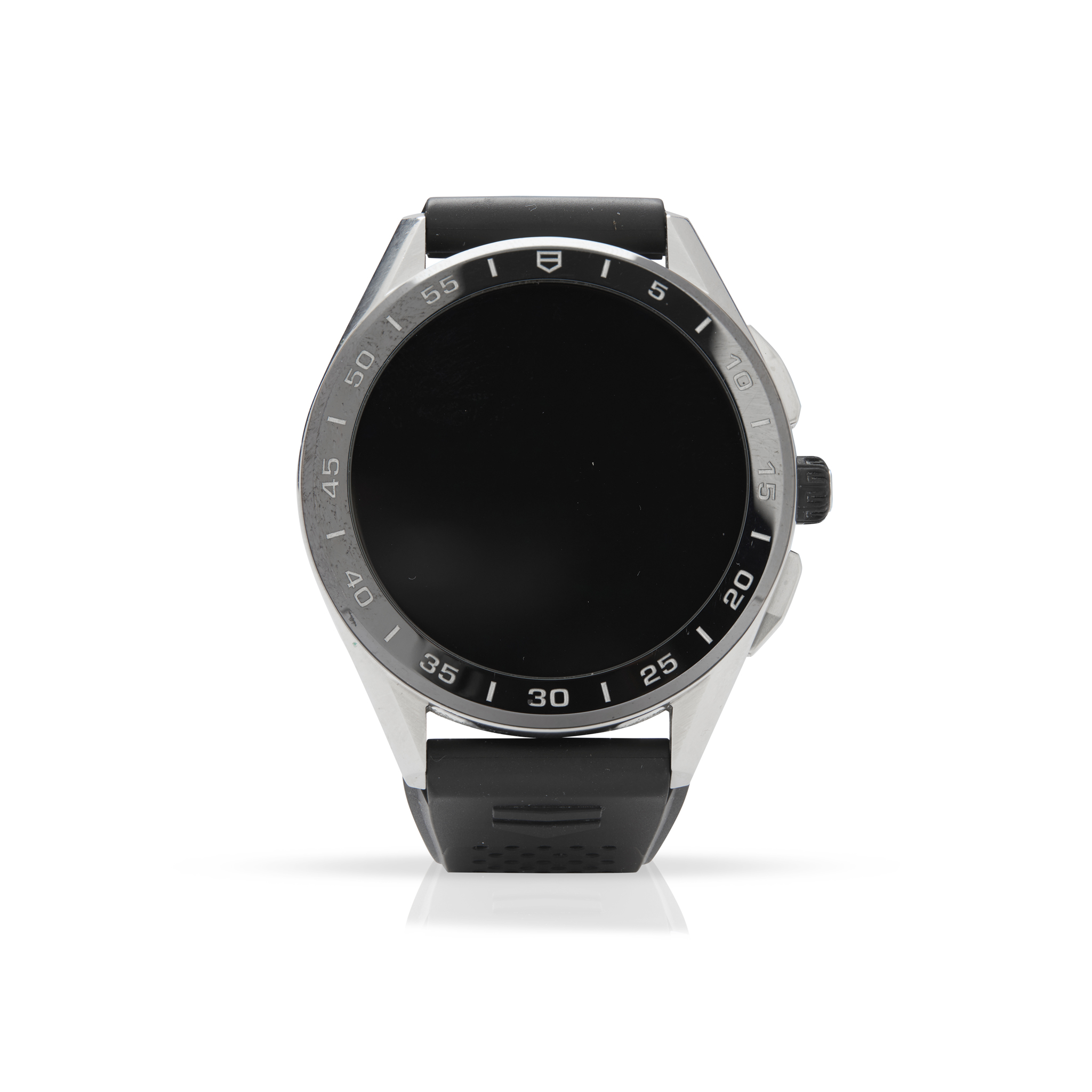 Tag Heuer. A stainless steel electronic smart watch