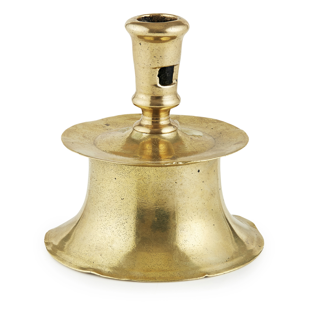 SMALL FLEMISH BRASS 'HEEMSKERK' CANDLESTICK