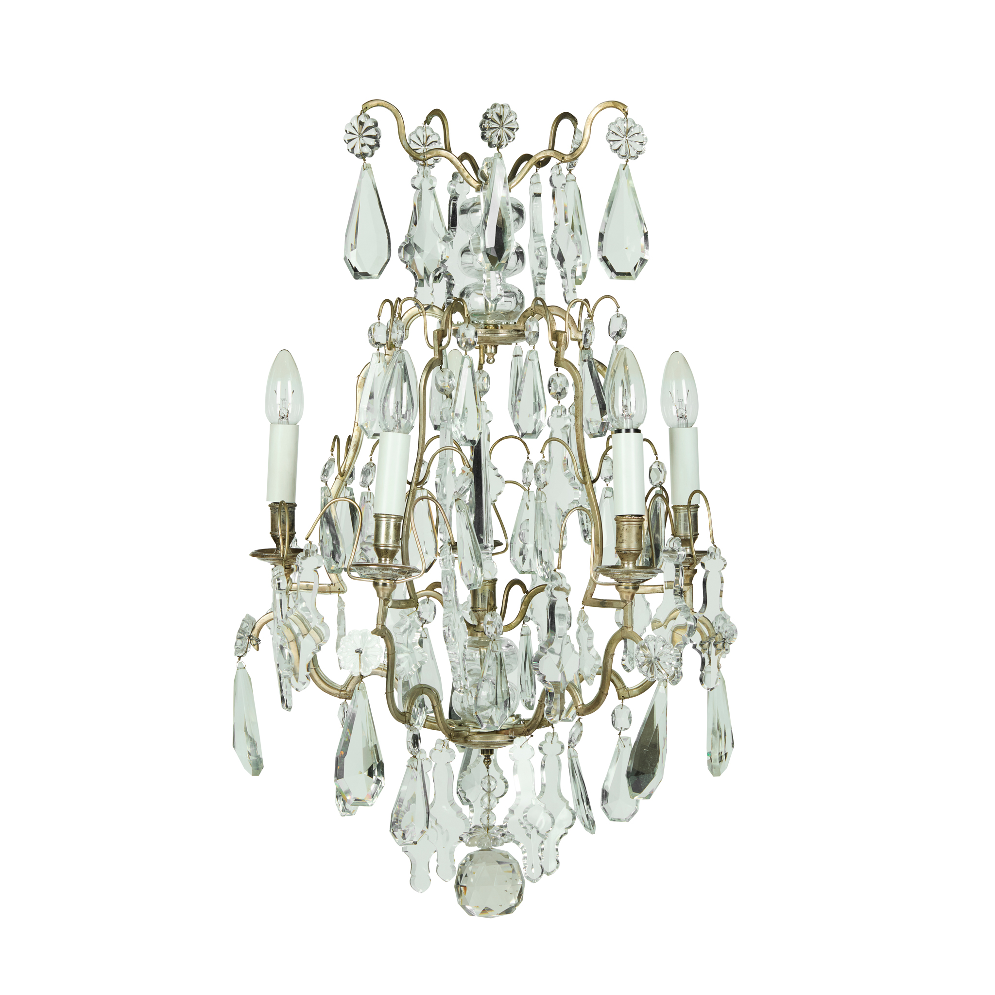 LOUIS XIV STYLE CUT GLASS BIRDCAGE CHANDELIER