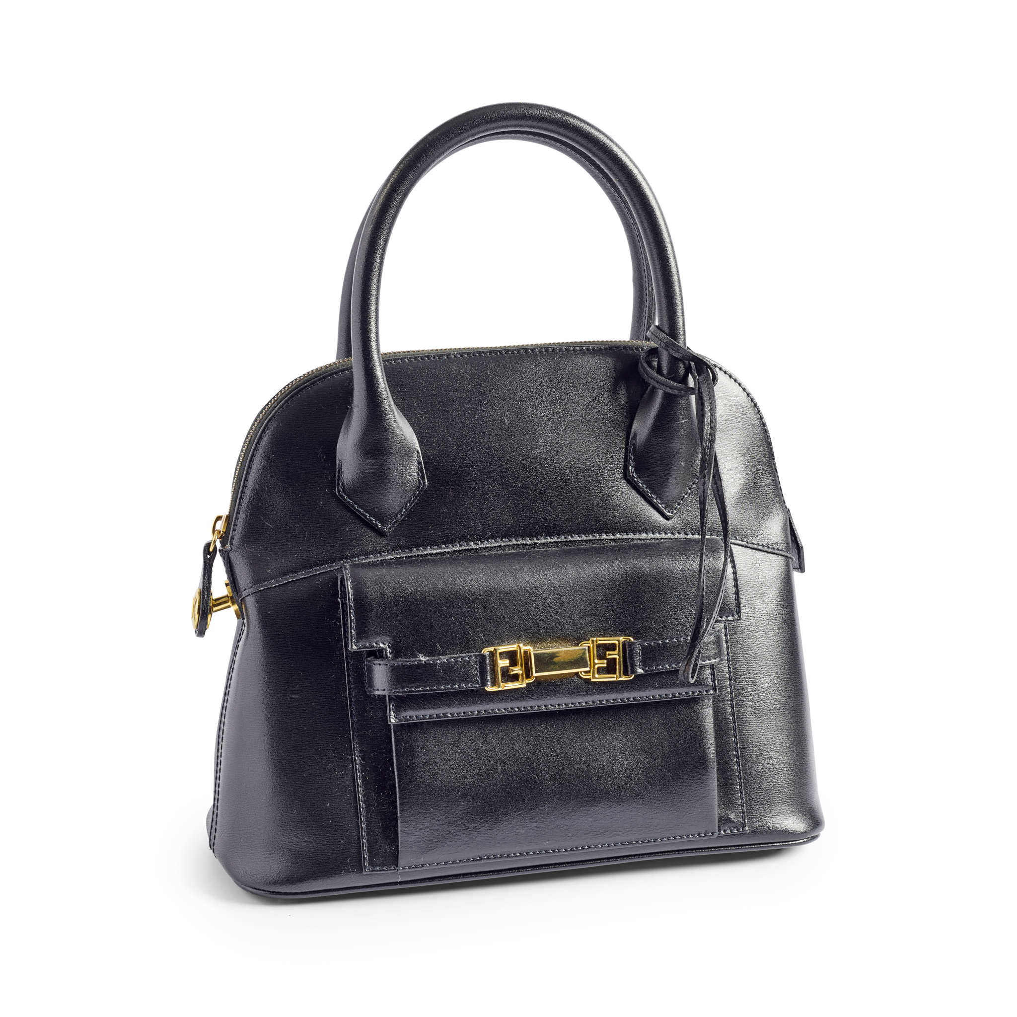 Fendi: A Black Leather Two Ways Handbag