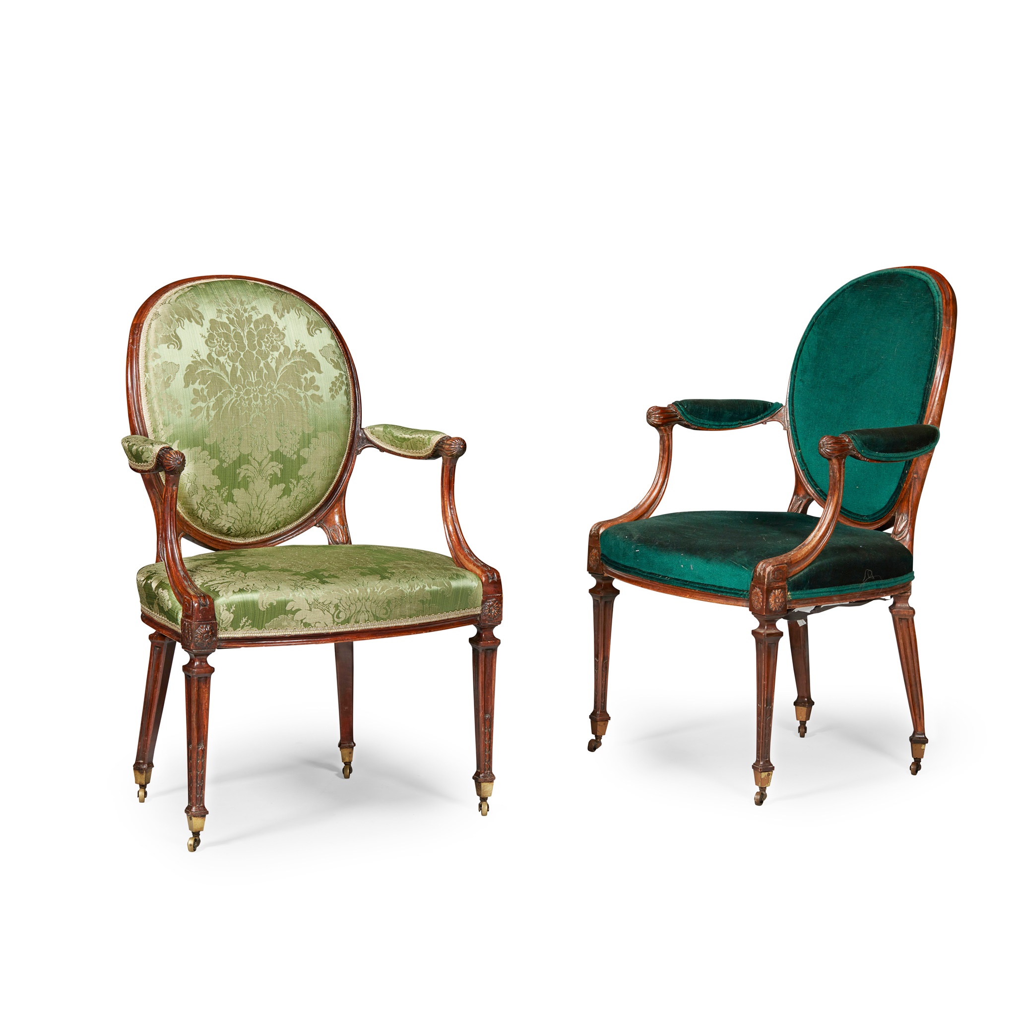 PAIR OF GEORGE III MAHOGANY ARMCHAIRS