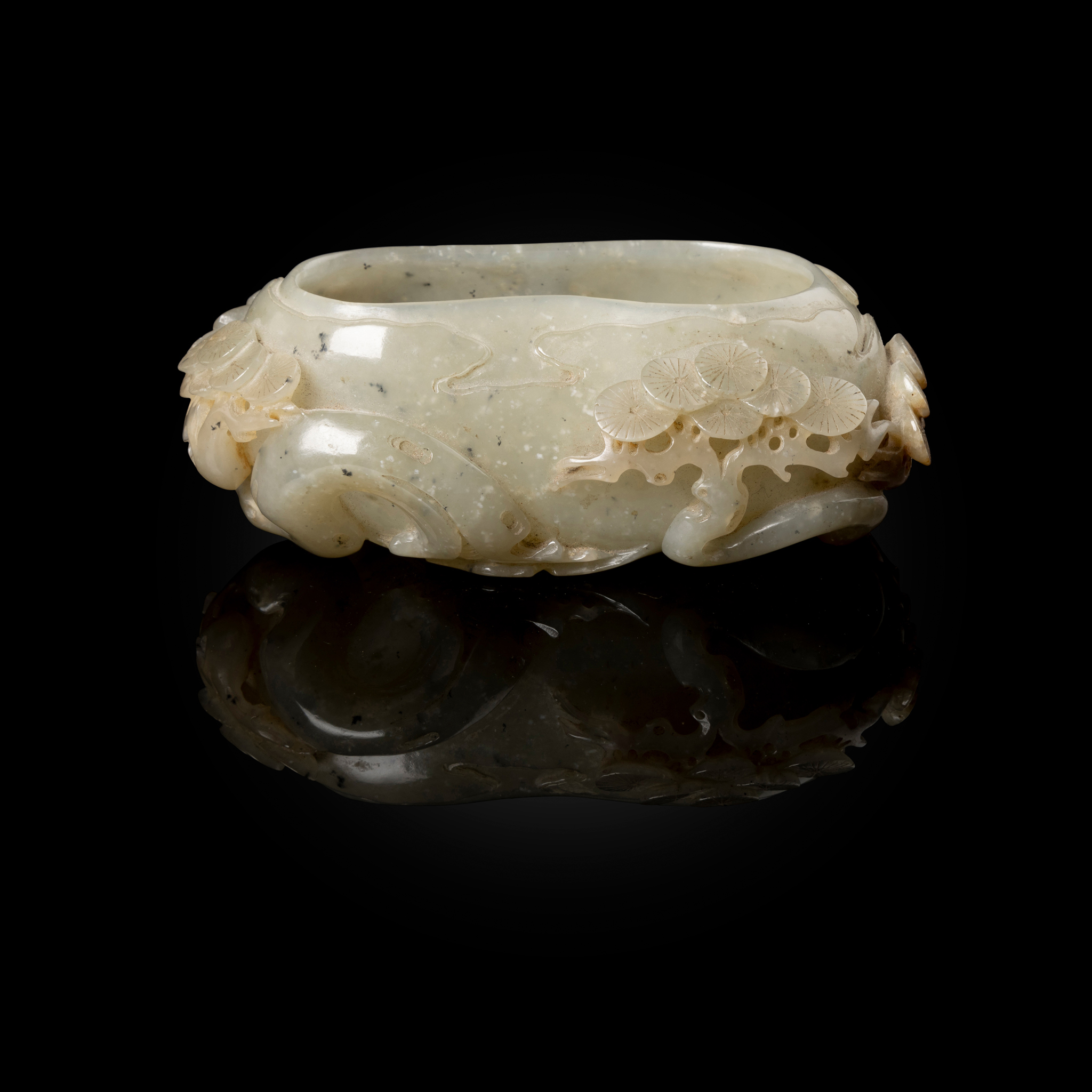 CHINESE CELADON JADE 'PINE TREE' BRUSH WASHER