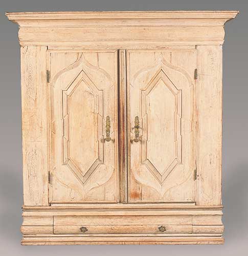 A North German 18th century limed oak armoire