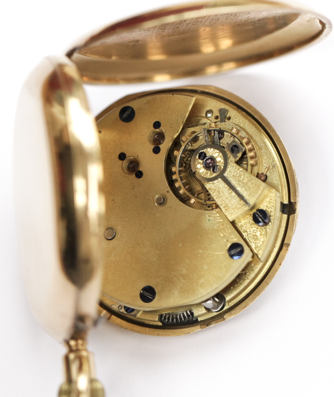 An 18ct gold hunter cased pocket watch