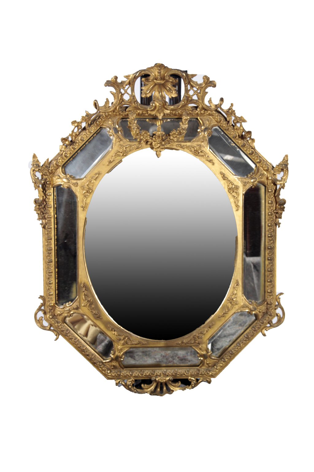 A Rococo style giltwood mirror
