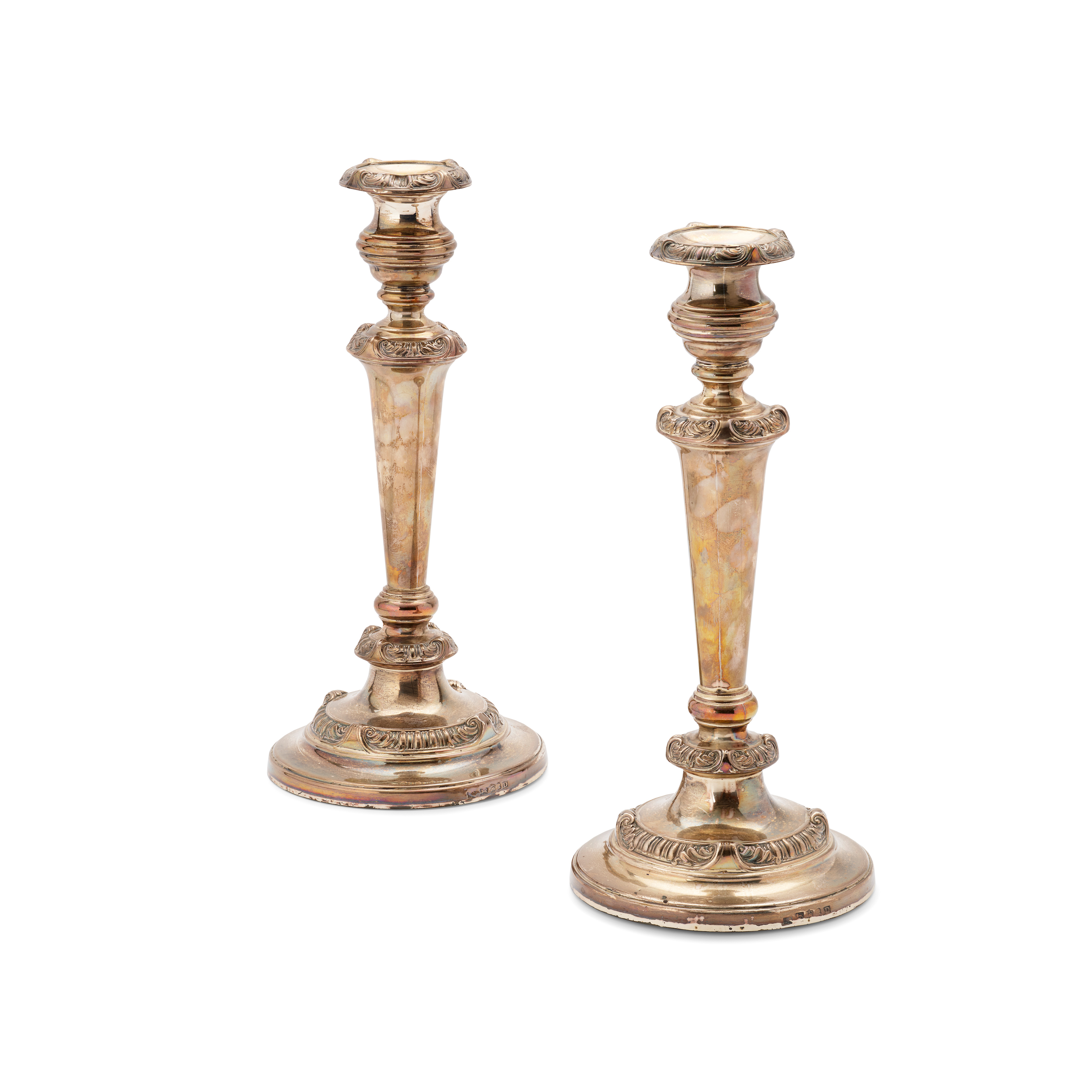A PAIR OF GEORGE III CANDLESTICKS