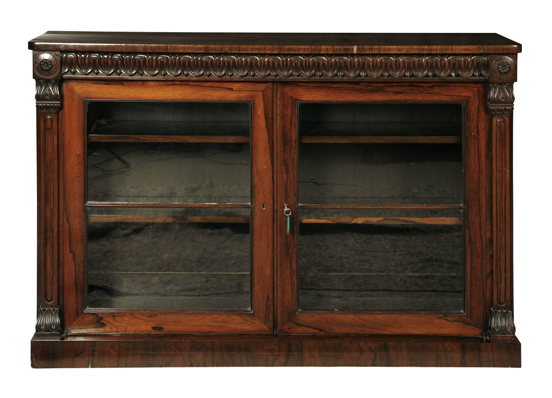 REGENCY ROSEWOOD TWO-DOOR LOW BOOKCASE