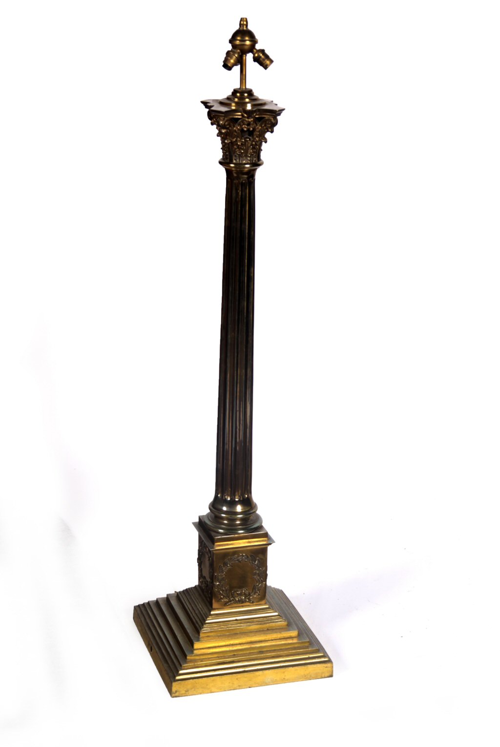 BRASS CORINTHIAN COLUMN STANDARD LAMP