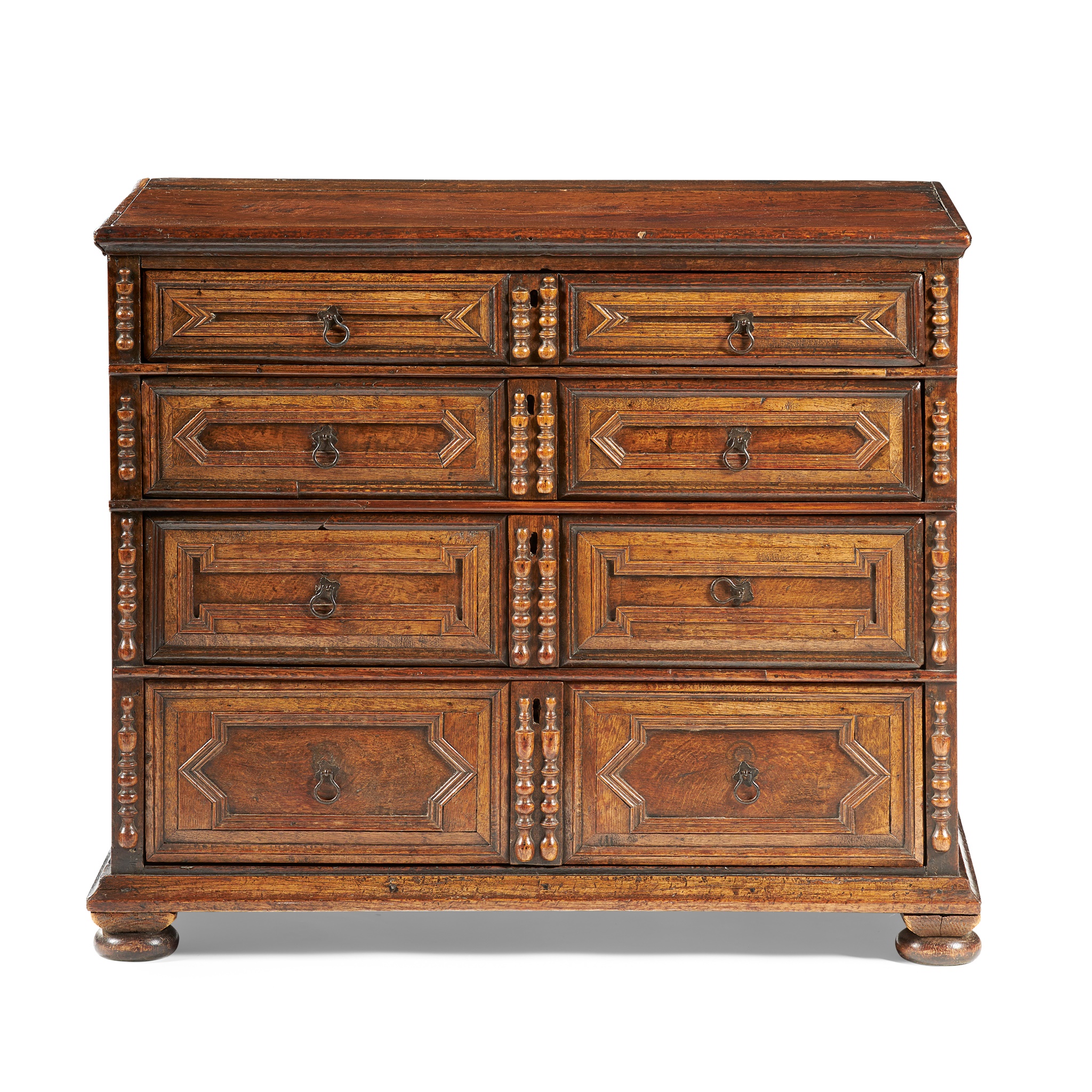 CHARLES II OAK CHEST OF DRAWERS