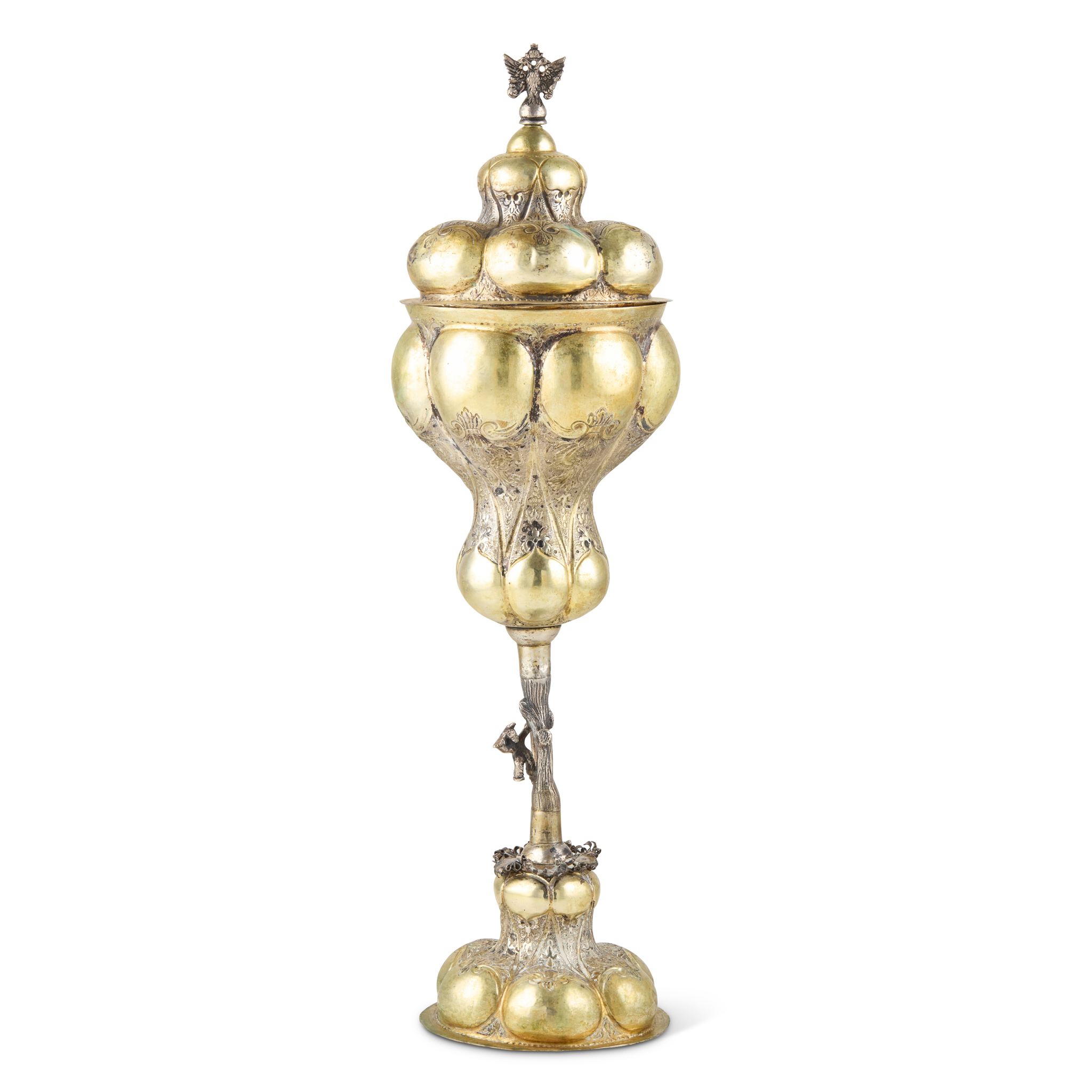 A MID 18TH CENTURY RUSSIAN CHALICE AND COVER