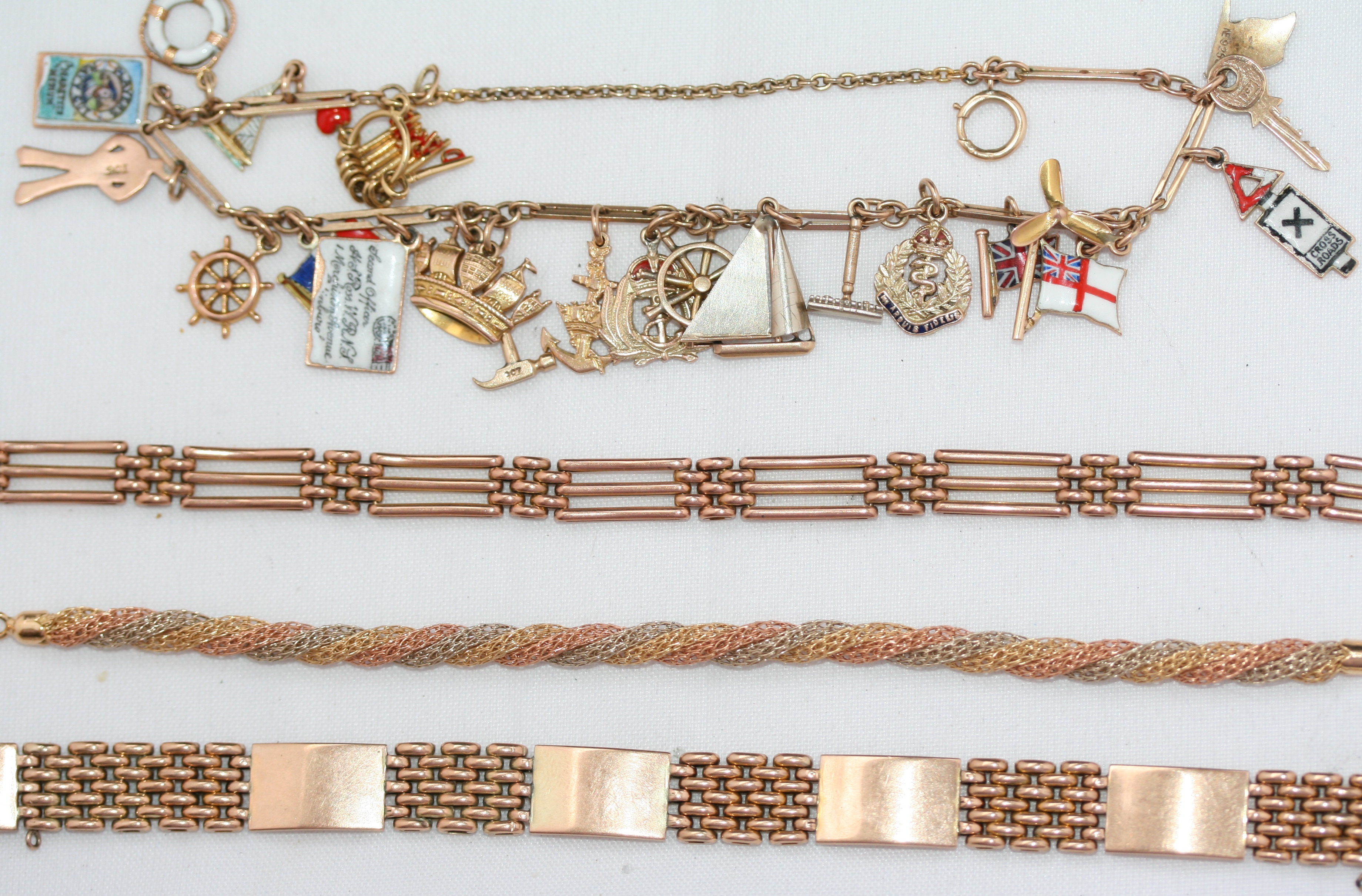 A quantity of gold jewellery to include;