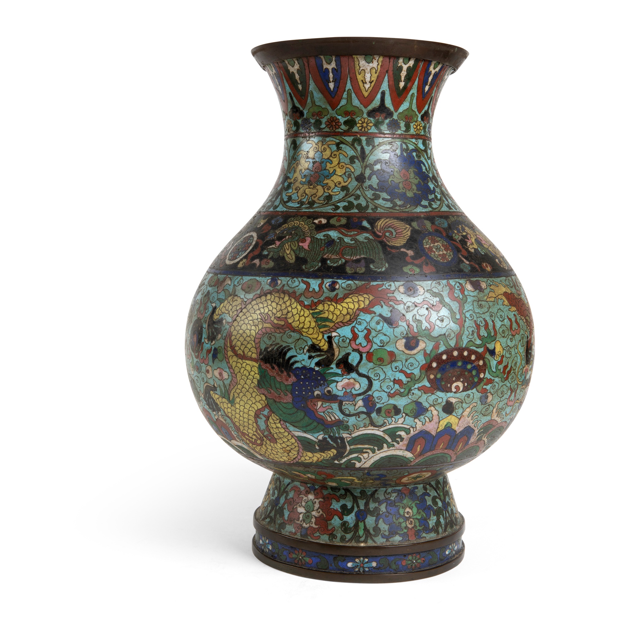 LARGE JAPANESE CLOISONNE 'DRAGON' VASE