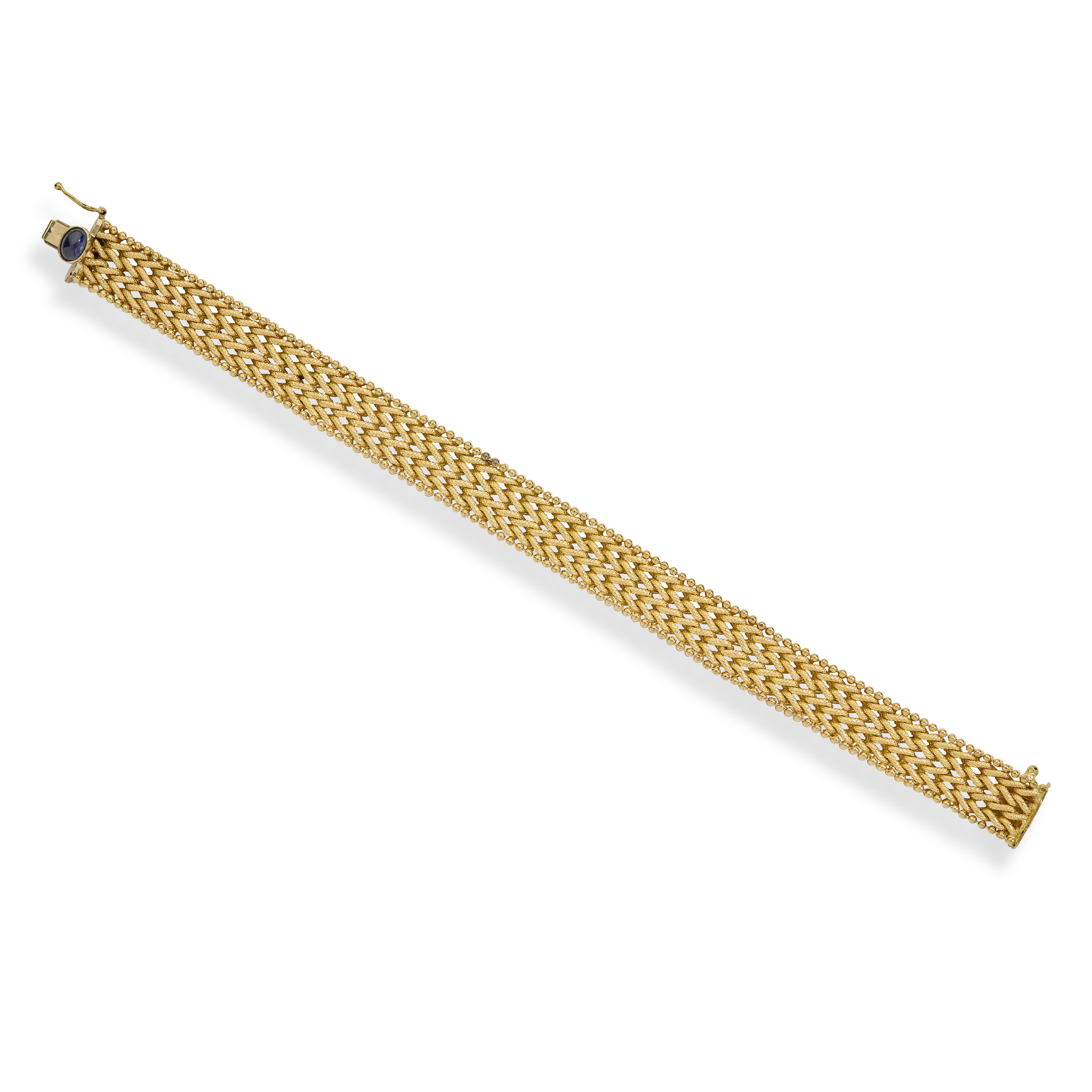 A fancy-link bracelet with sapphire set clasp