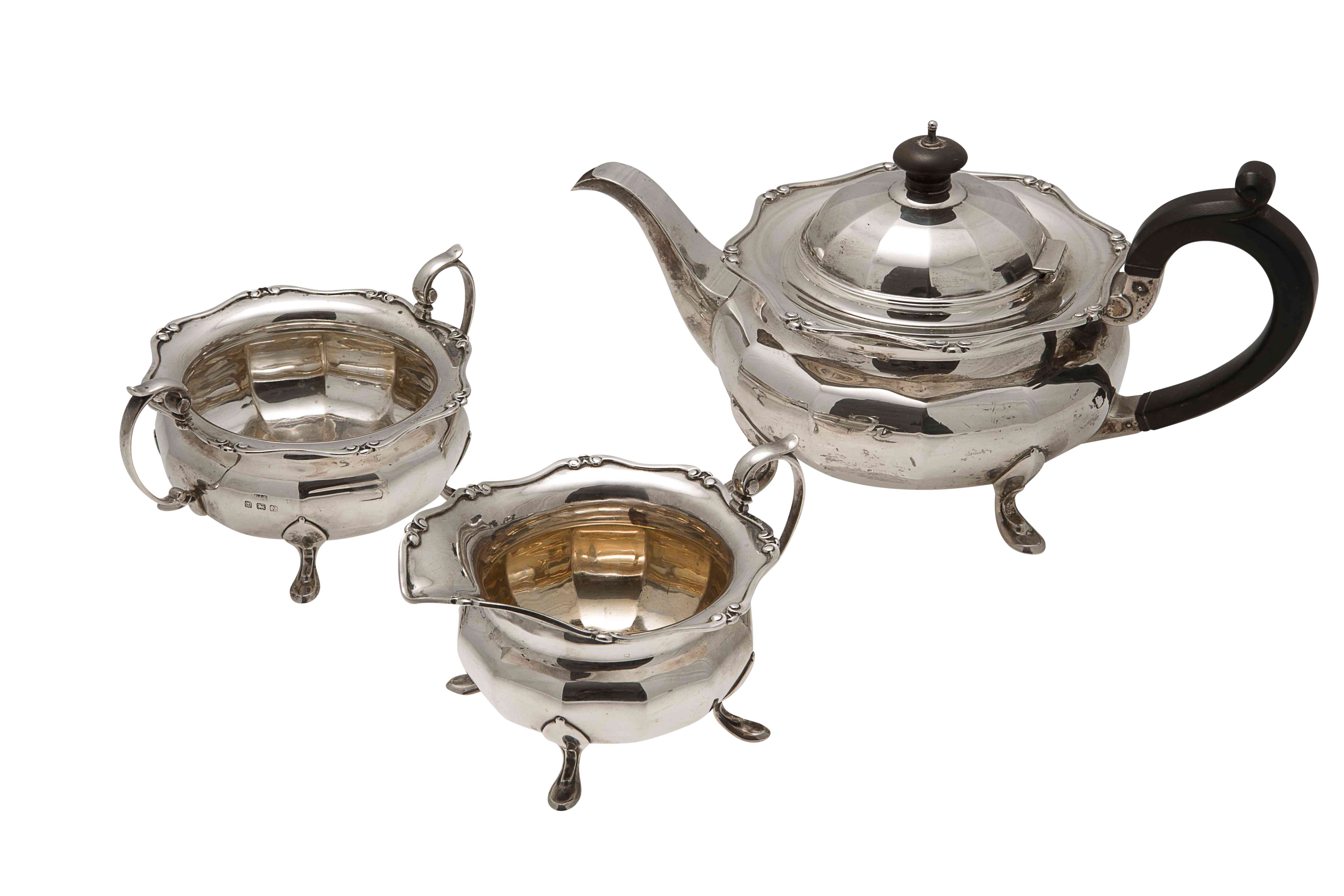 A three piece tea service