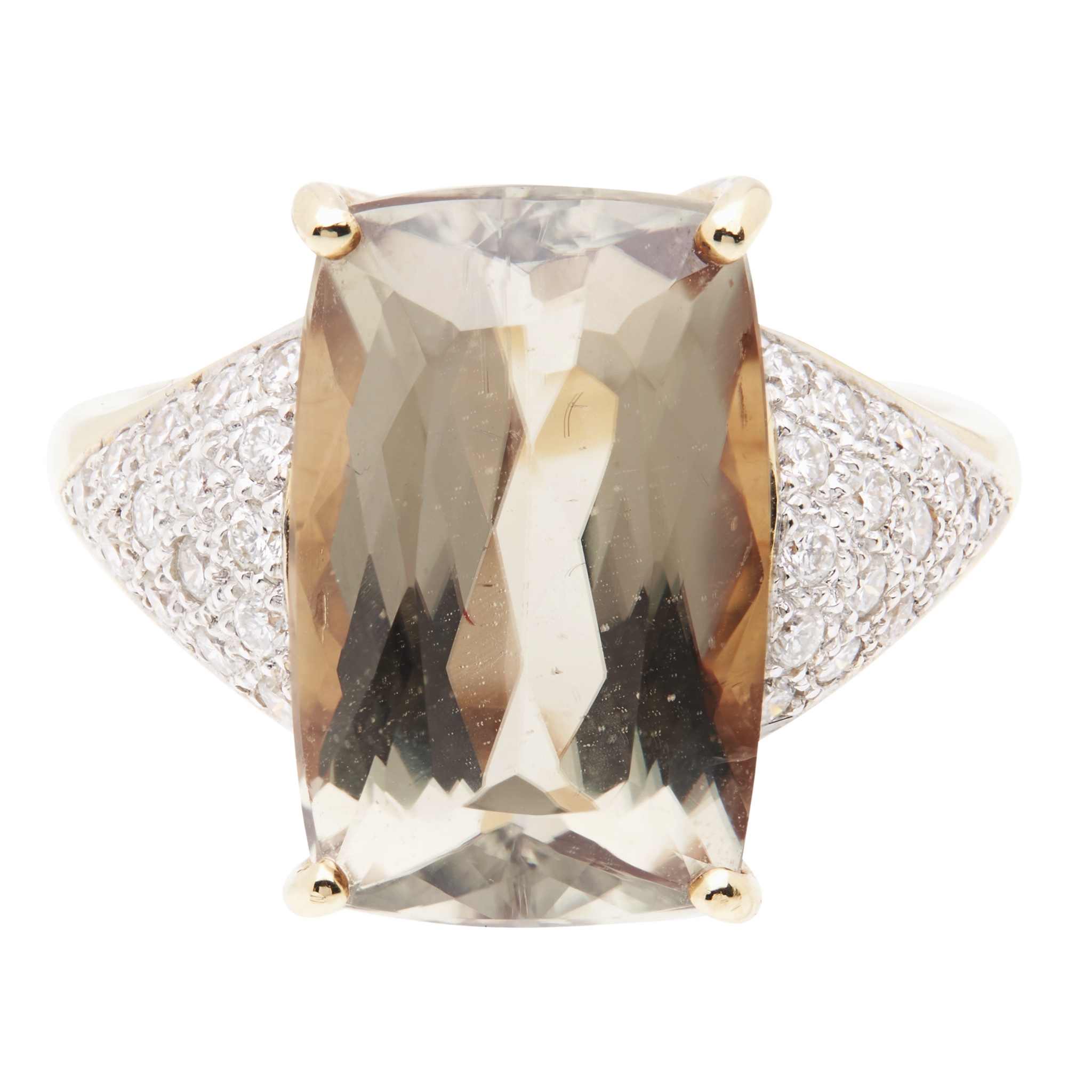 A tourmaline and diamond set ring