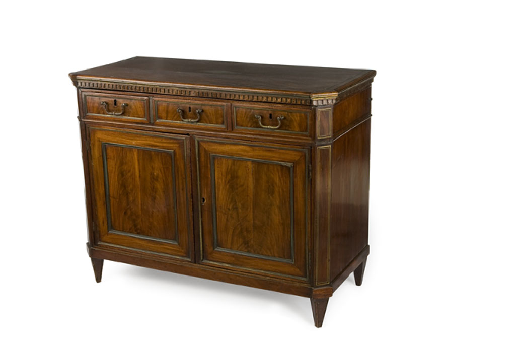 An 18th century Dutch mahogany dresser commode