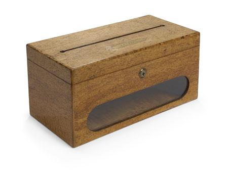 A 19th century burrwood letterbox By Asprey