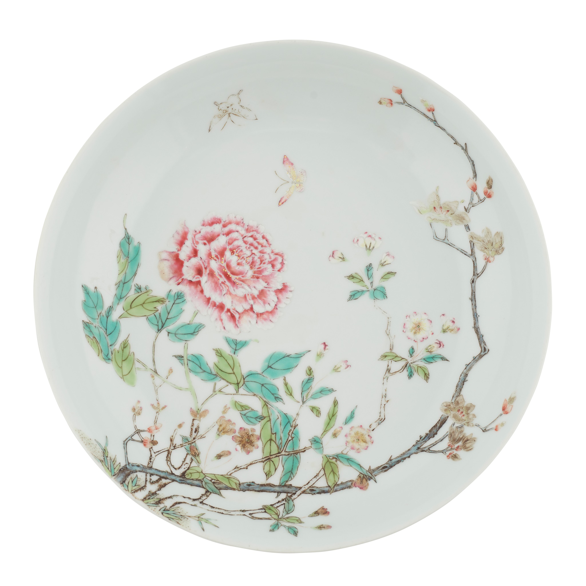 FAMILLE ROSE 'PEONY' PLATE