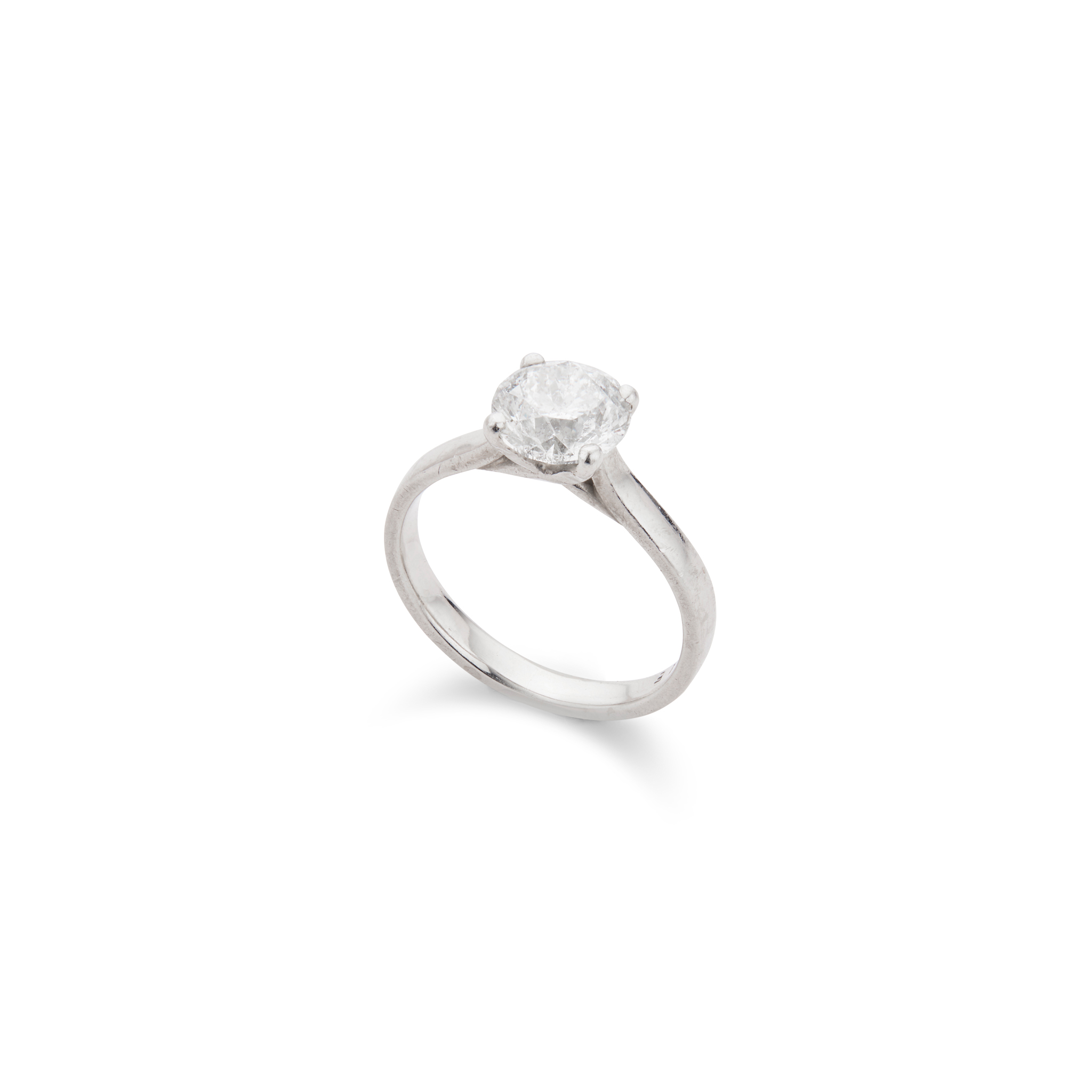 A palladium diamond single-stone ring