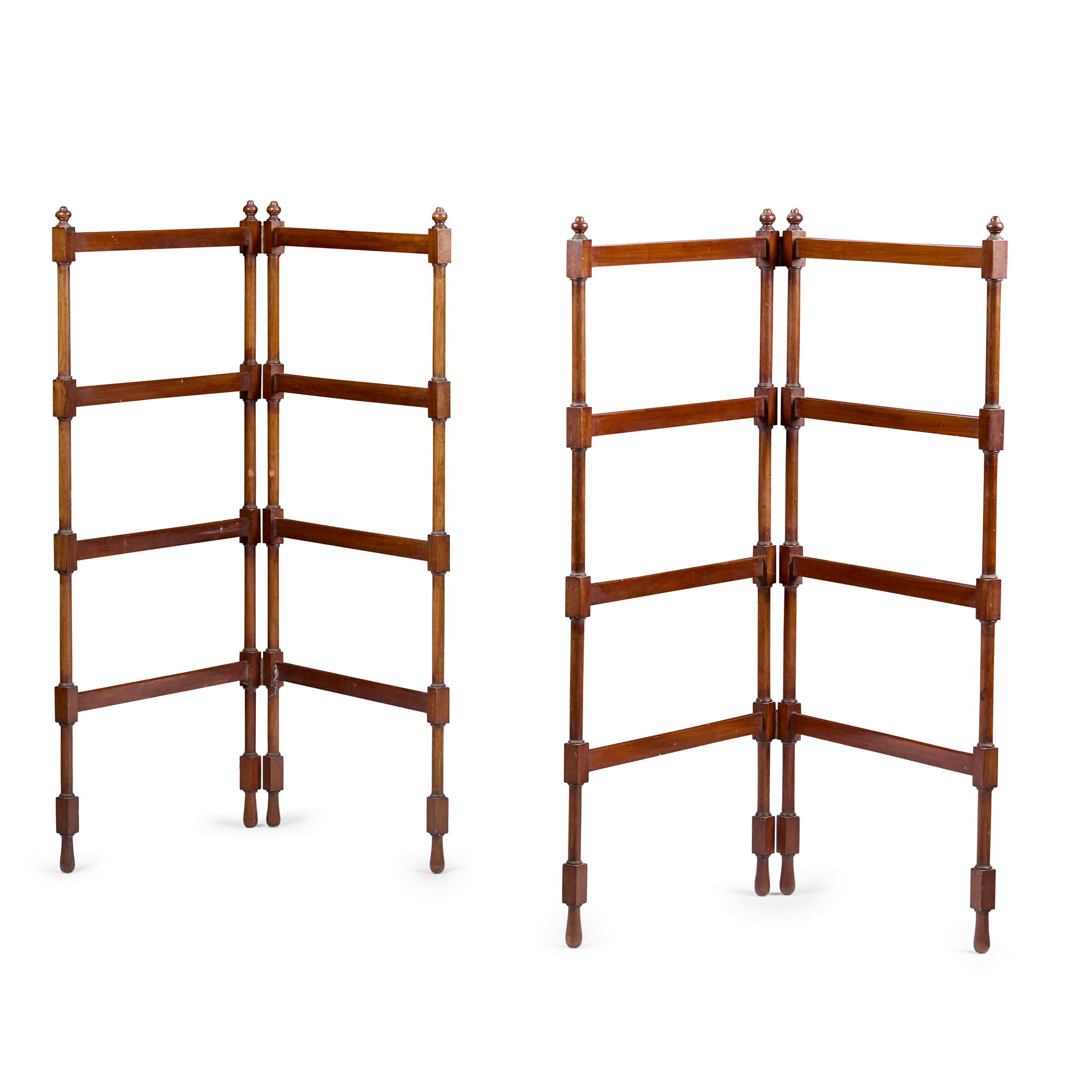 PAIR OF MAHOGANY TOWEL AIRERS