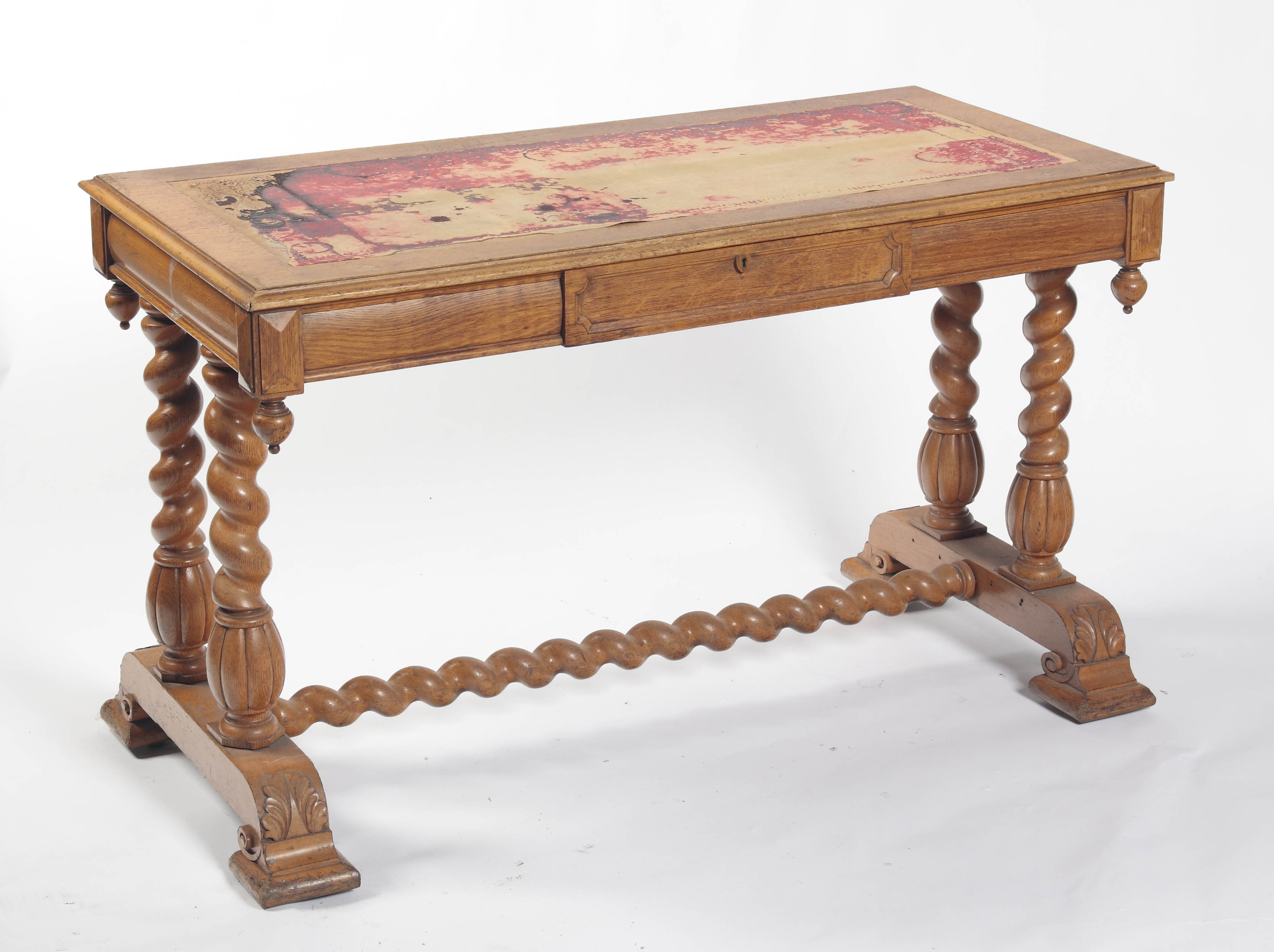 A Victorian oak library table