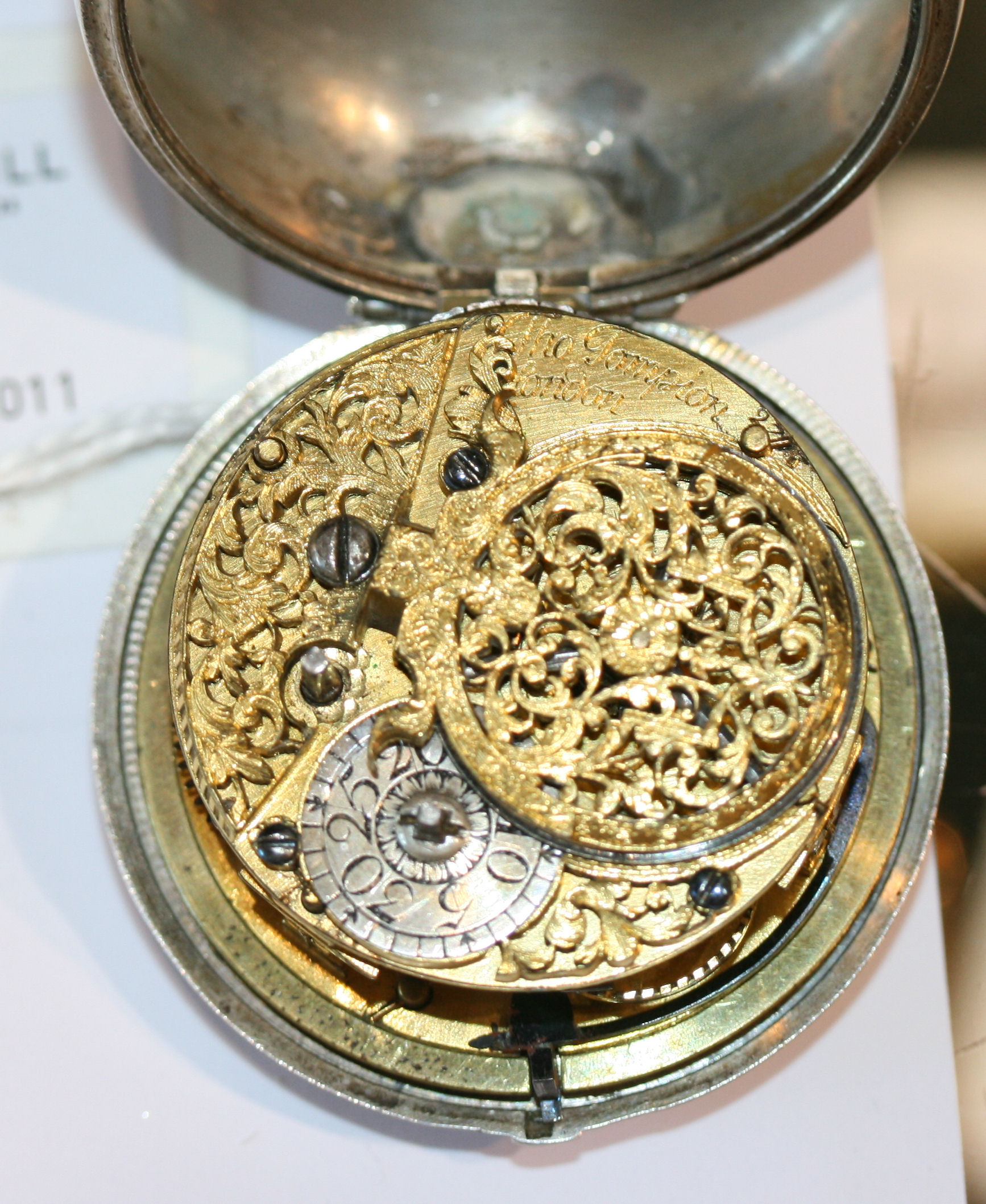THOMAS TOMPION - a silver cased verge pocket watch
