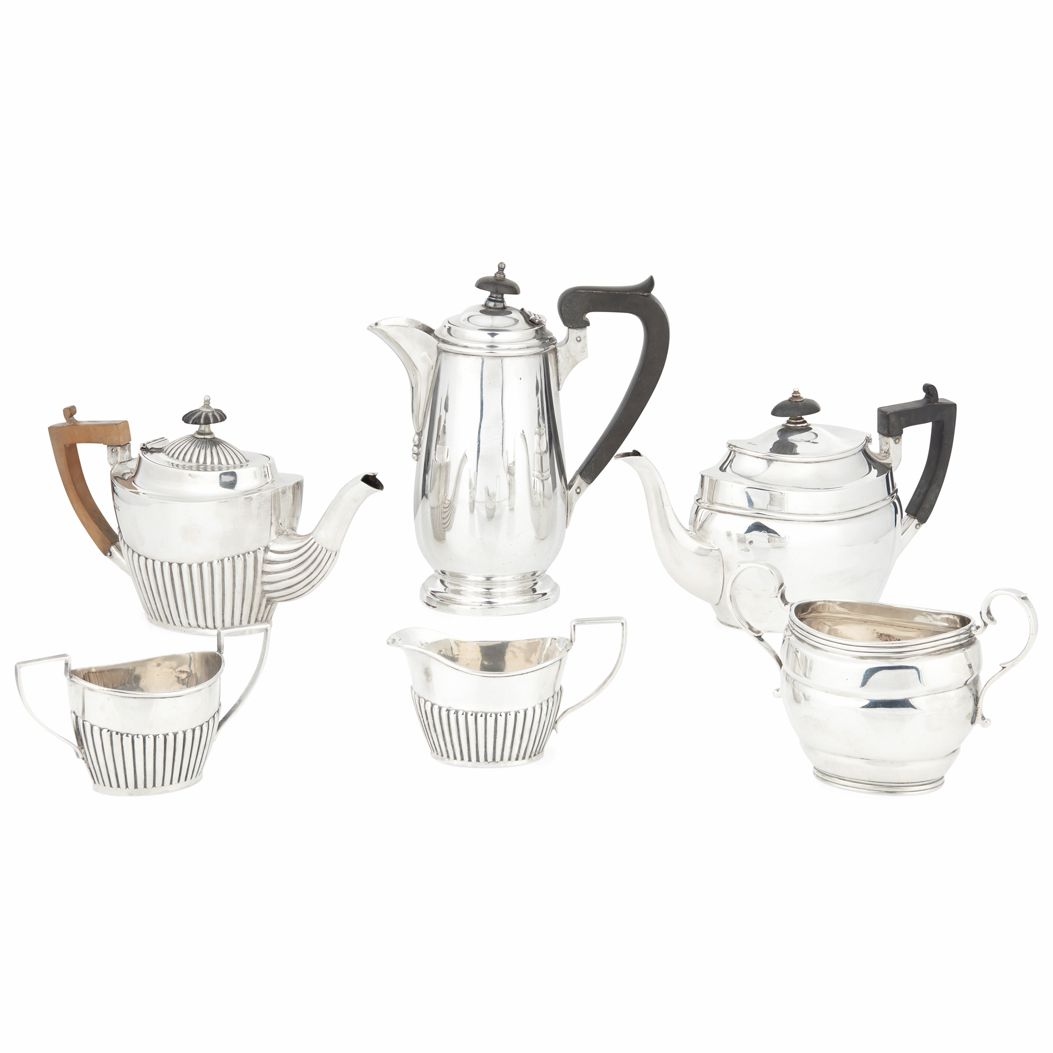 A late Victorian matched three piece bachelor's tea-service