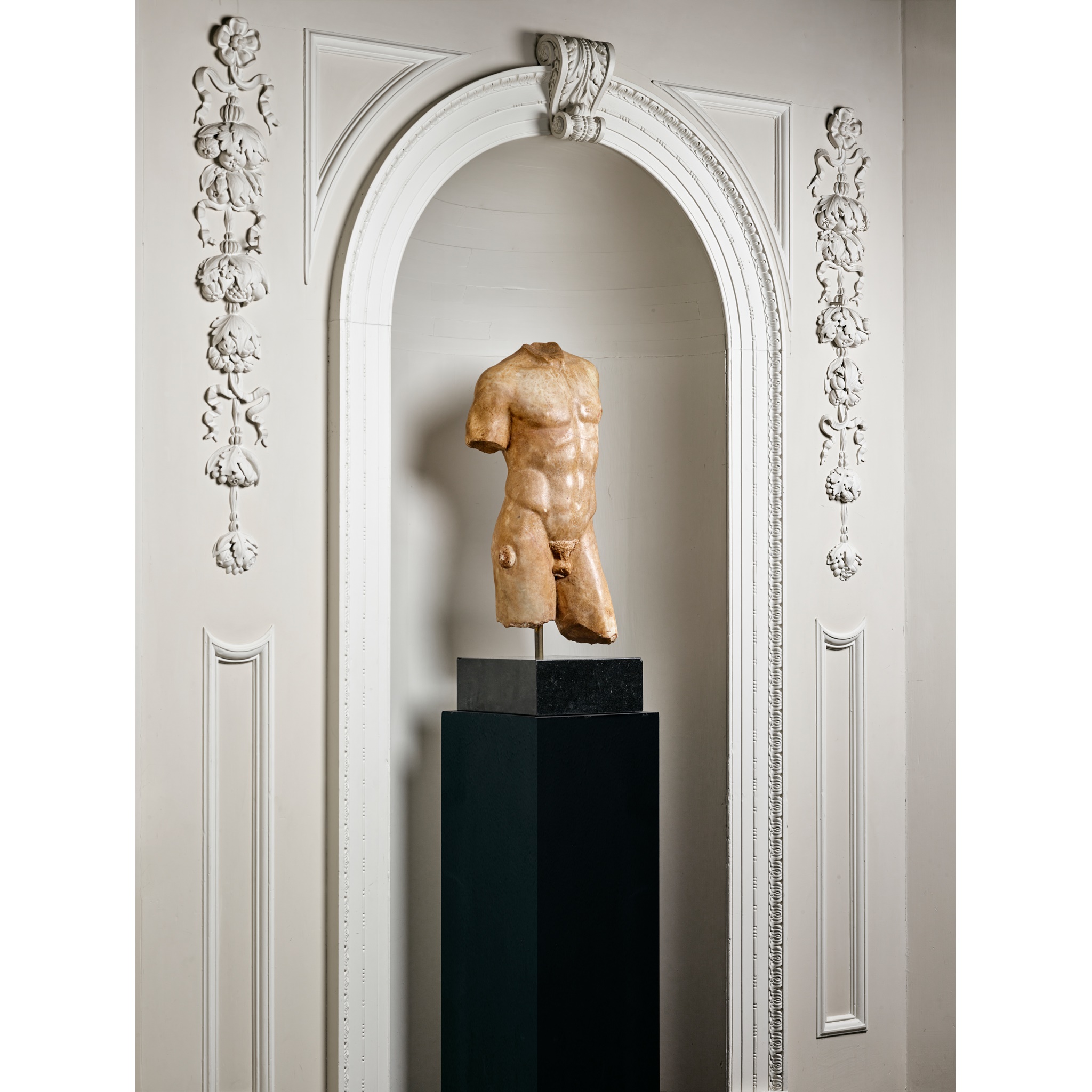 LIFE-SIZED ANCIENT ROMAN MARBLE TORSO OF A YOUNG MAN