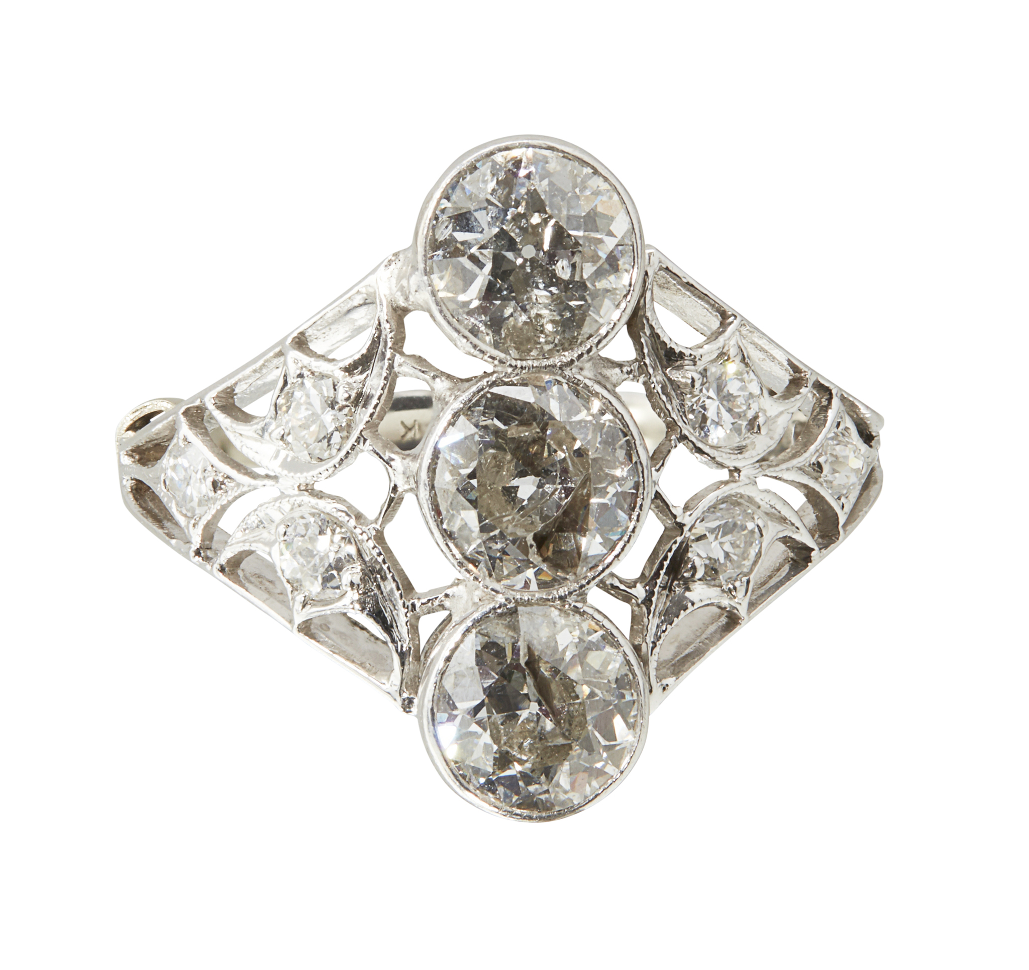 An early 20th Century diamond set ring