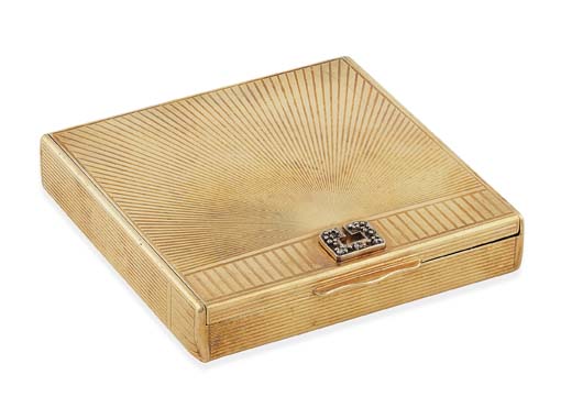 CARTIER - a 14k gold compact