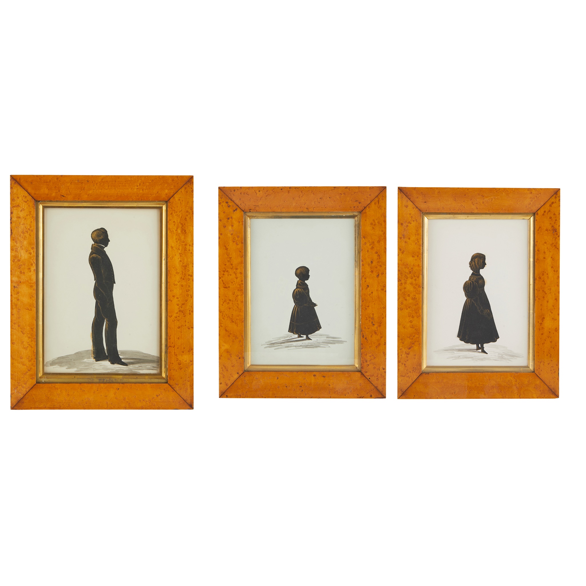 THREE SILHOUETTE PORTRAITS OF SIBLINGS