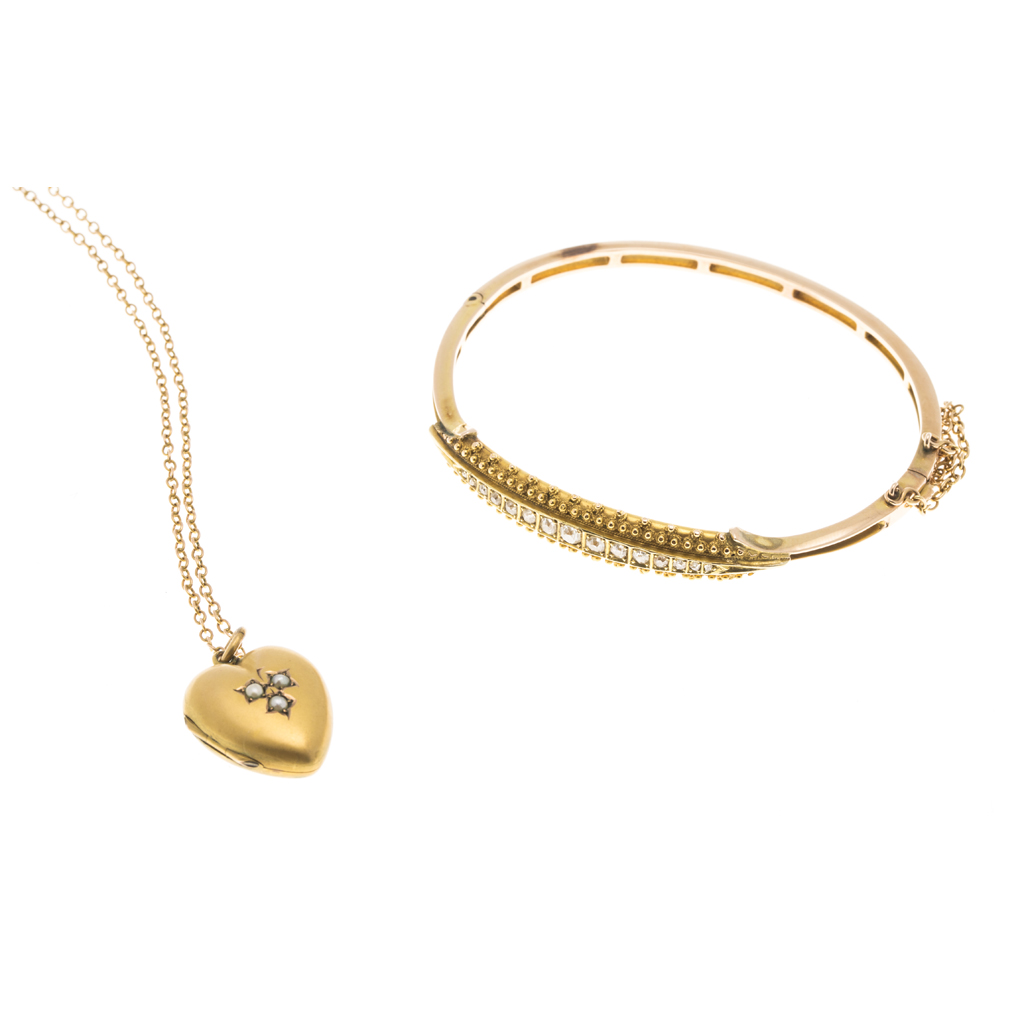 A Victorian diamond set bangle