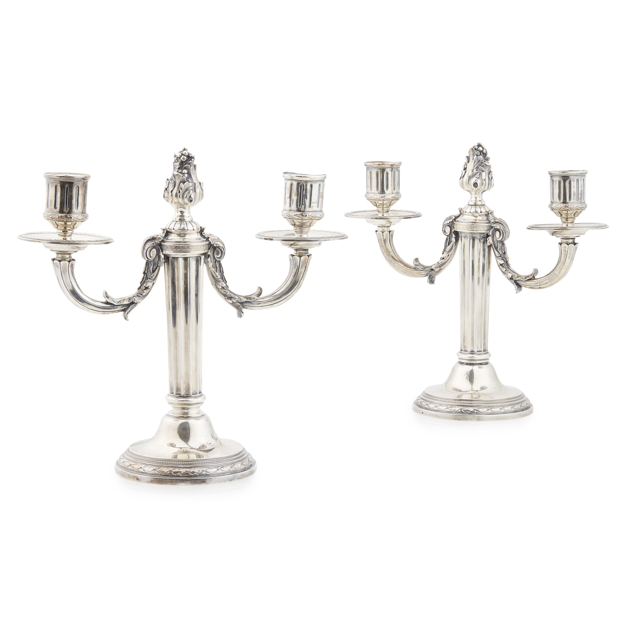 A pair of late 19th century French two light candelabra