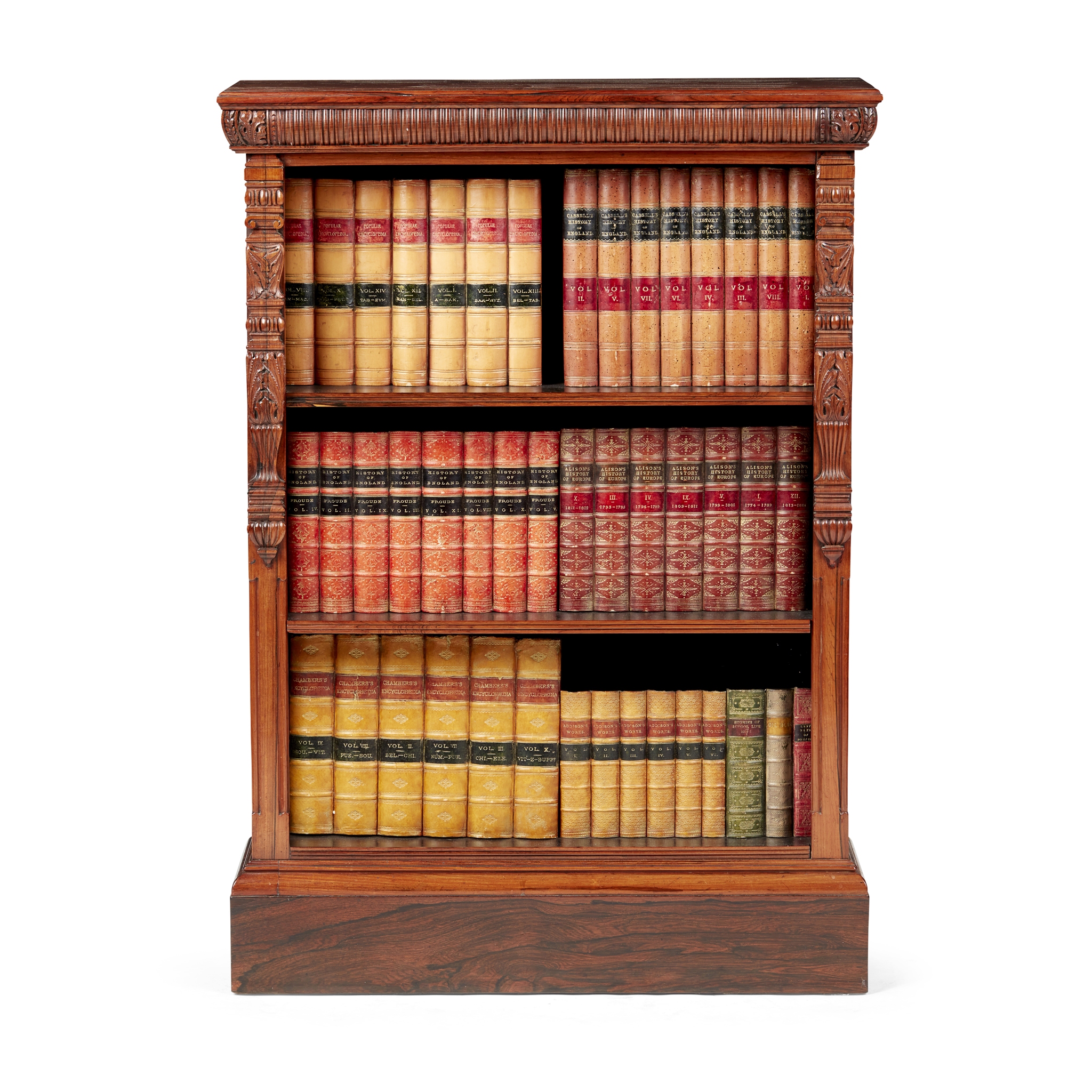 VICTORIAN ROSEWOOD OPEN BOOKCASE
