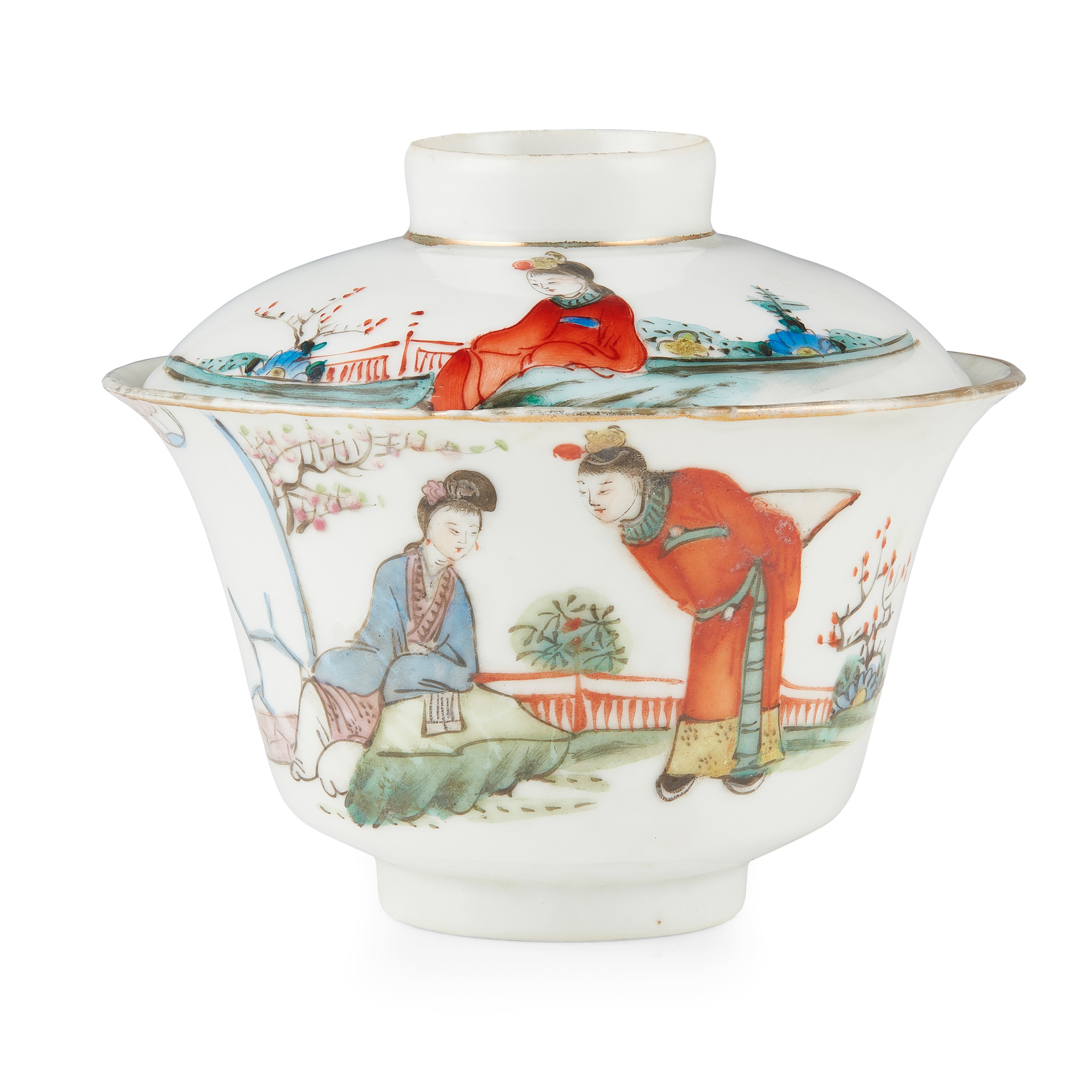 FAMILLE ROSE TEACUP AND COVER