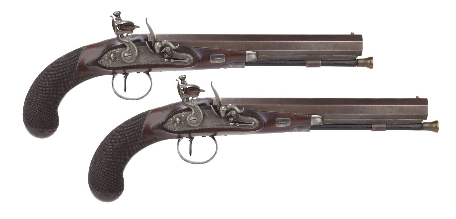CASED PAIR OF DUELLING PISTOLS