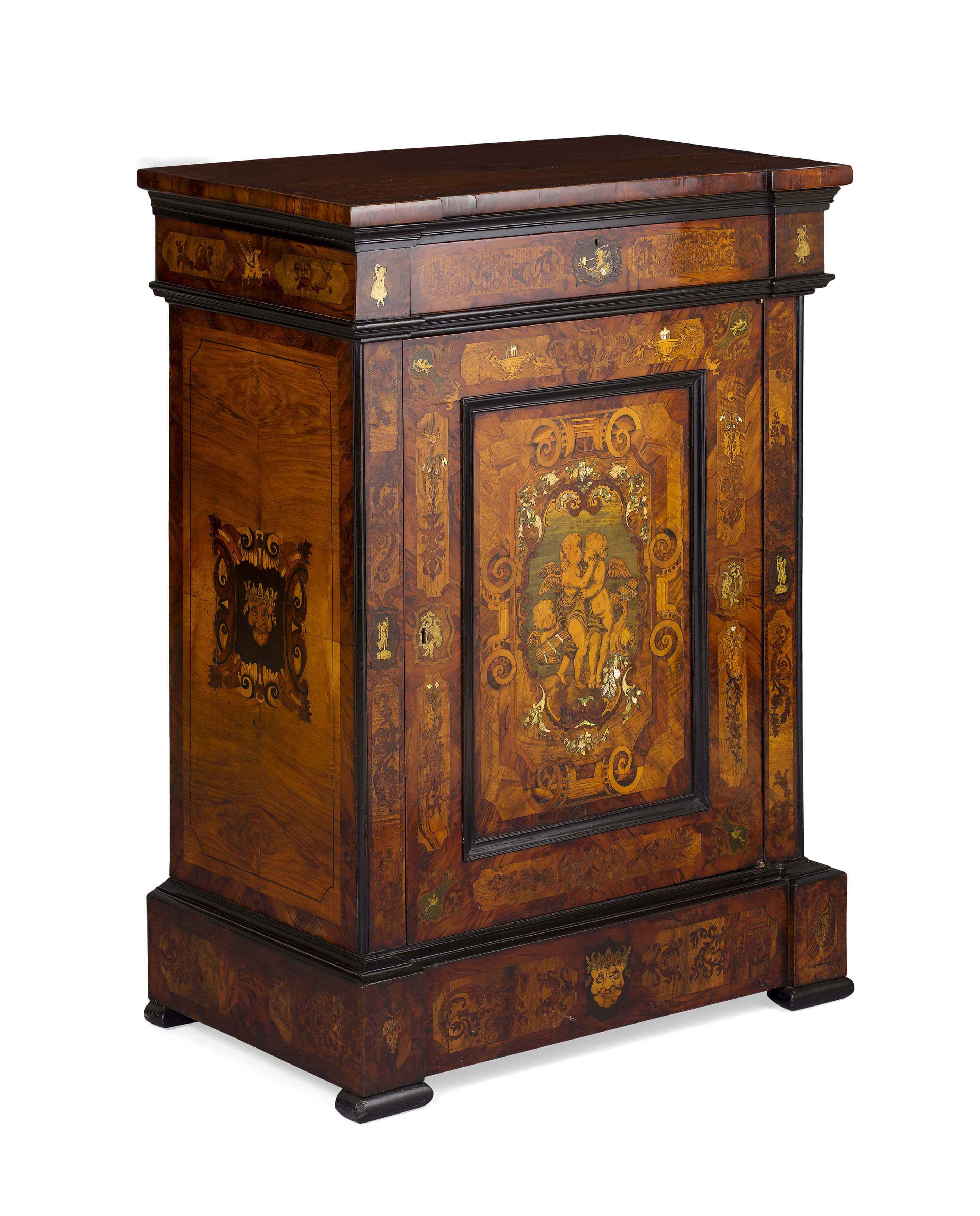 ITALIAN WALNUT MARQUETRY CABINET